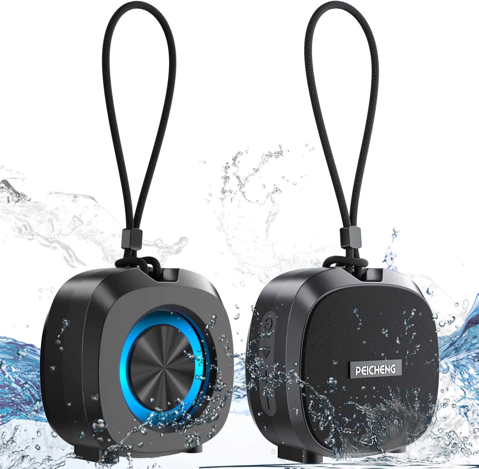 - Speaker, Small Portable Bluetooth Wireless IPX5 Waterproof Shower Speaker,Loud Stereo Sound Deep Bass,TWS Paire, RGB Lights,Long Playtime for Outdoor Party, Great Gift,1PC(Black)