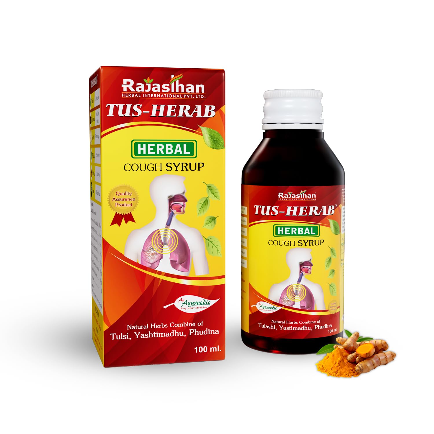 TUS - HERAB by Rajasthan Aushdhalaya - 100ml - For Wet & Dry Cough - Non Drowsy