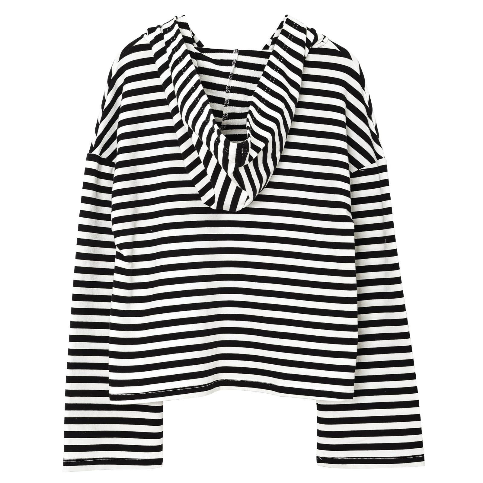 Amazhiyu Felpe con cappuccio a righe da donna UK, giacca oversize a maniche lunghe con cerniera intera, abbigliamento primaverile con cappuccio a righe S-XL