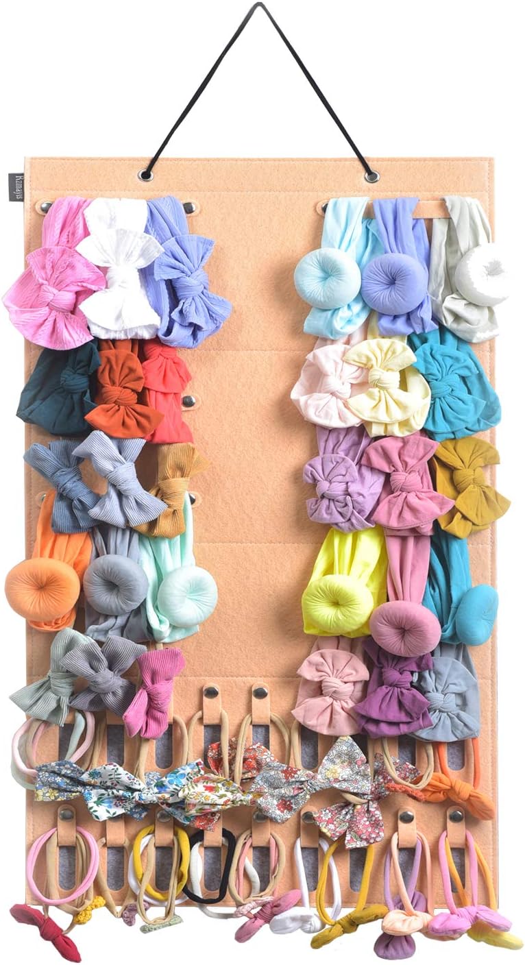 RZMAYIS Baby Girl Headbands Storage Holder (Beige, Large)