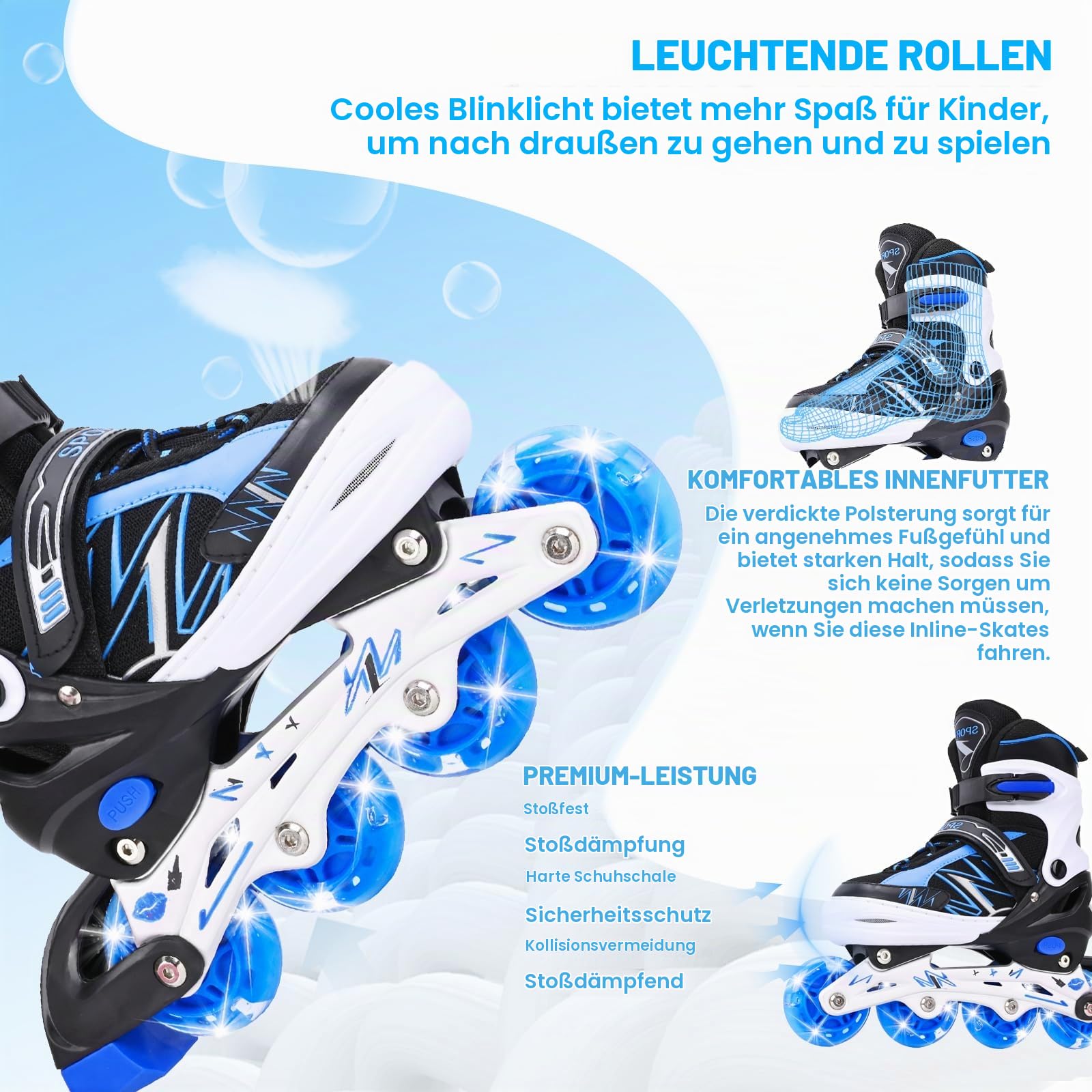 Verstellbare Kinder Inliner Inline Skates für Jungen Mädchen