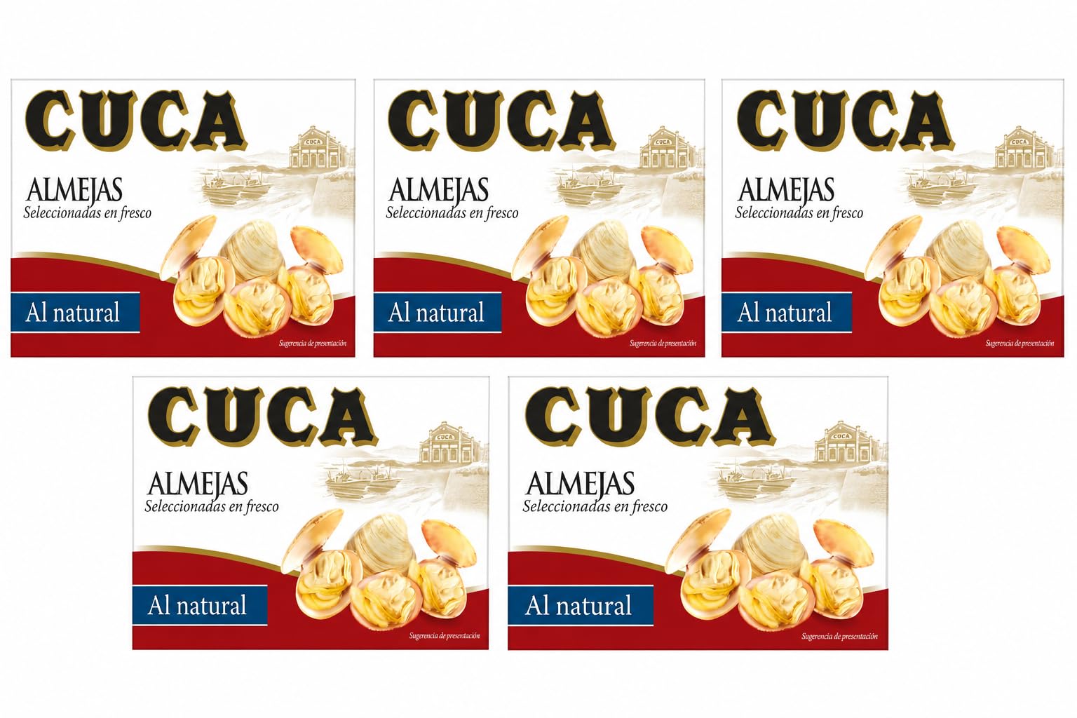 Cuca almejas pequeñas al natural 120 gr Pack de 5 latas