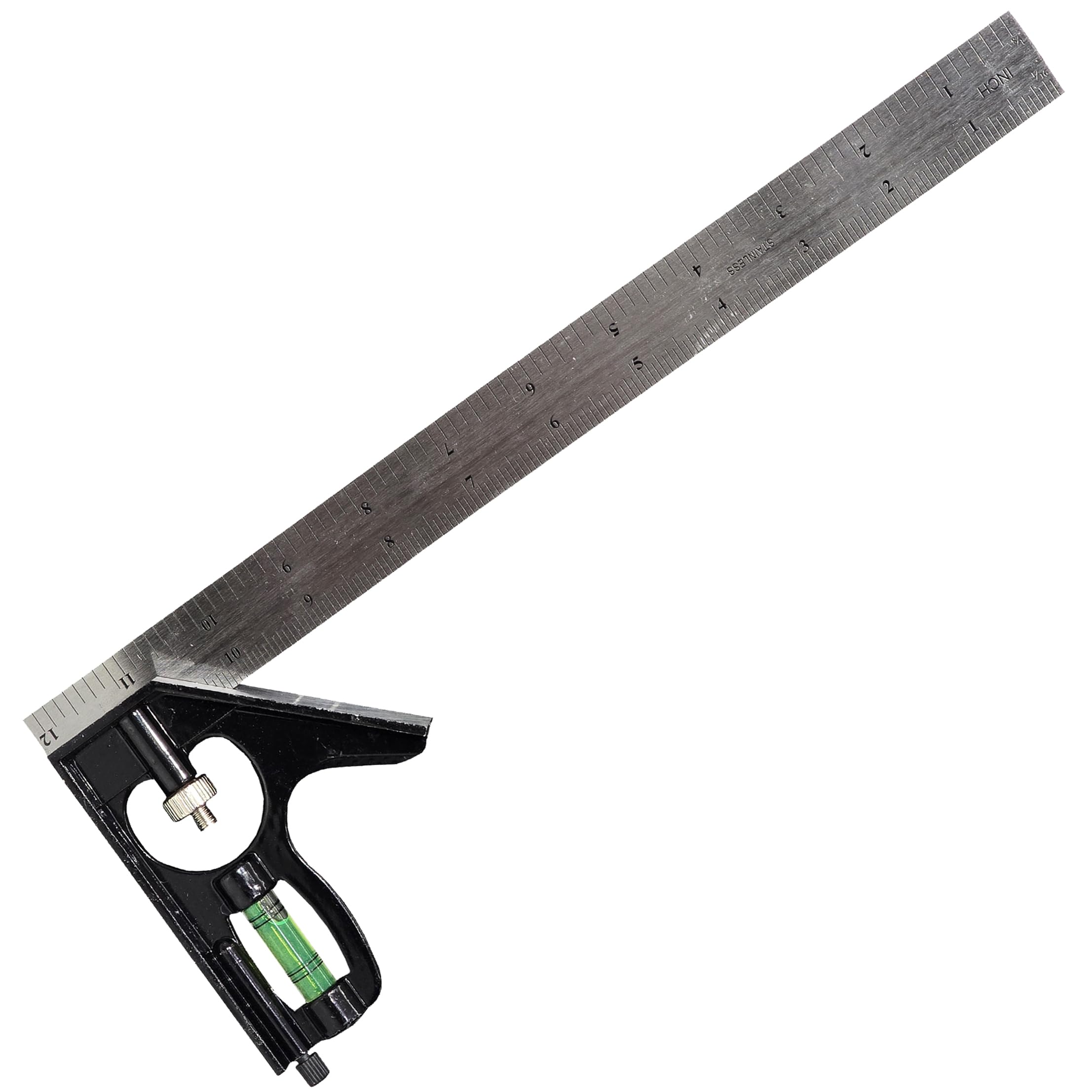 Digital Craft 300mm 12 Inch Universal Combination Try Square Adjustable Metric Stainless Steel Right Angle Ruler Measuring Tool for Carpentry Workshop Use
