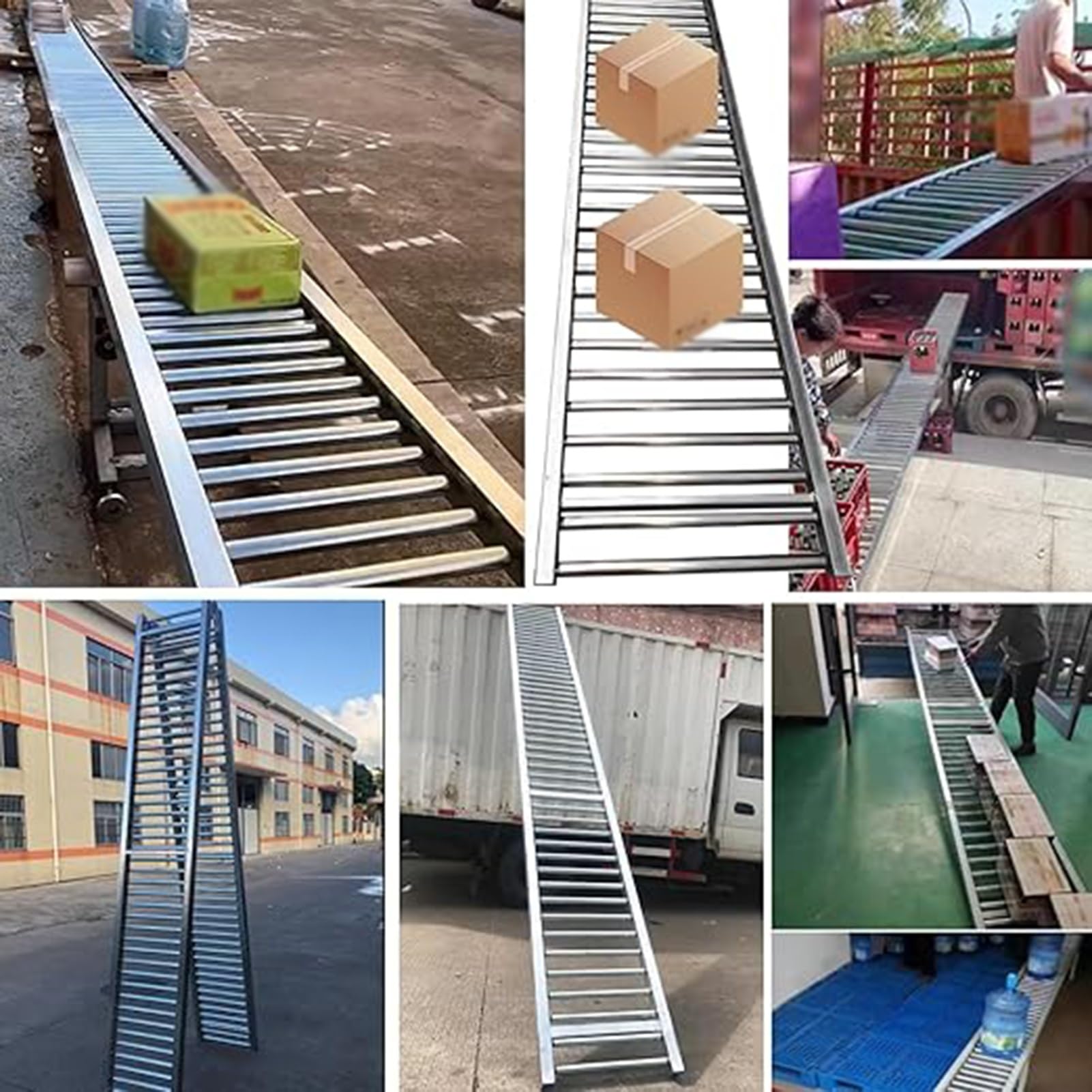 Industrielles Förderband aus Edelstahl, tragbares Rollenliefersystem mit Lastenrolle, Lager-Gleitriemenräder (50 x 200 cm) – robust, langlebig, effiziente Transportlösung
