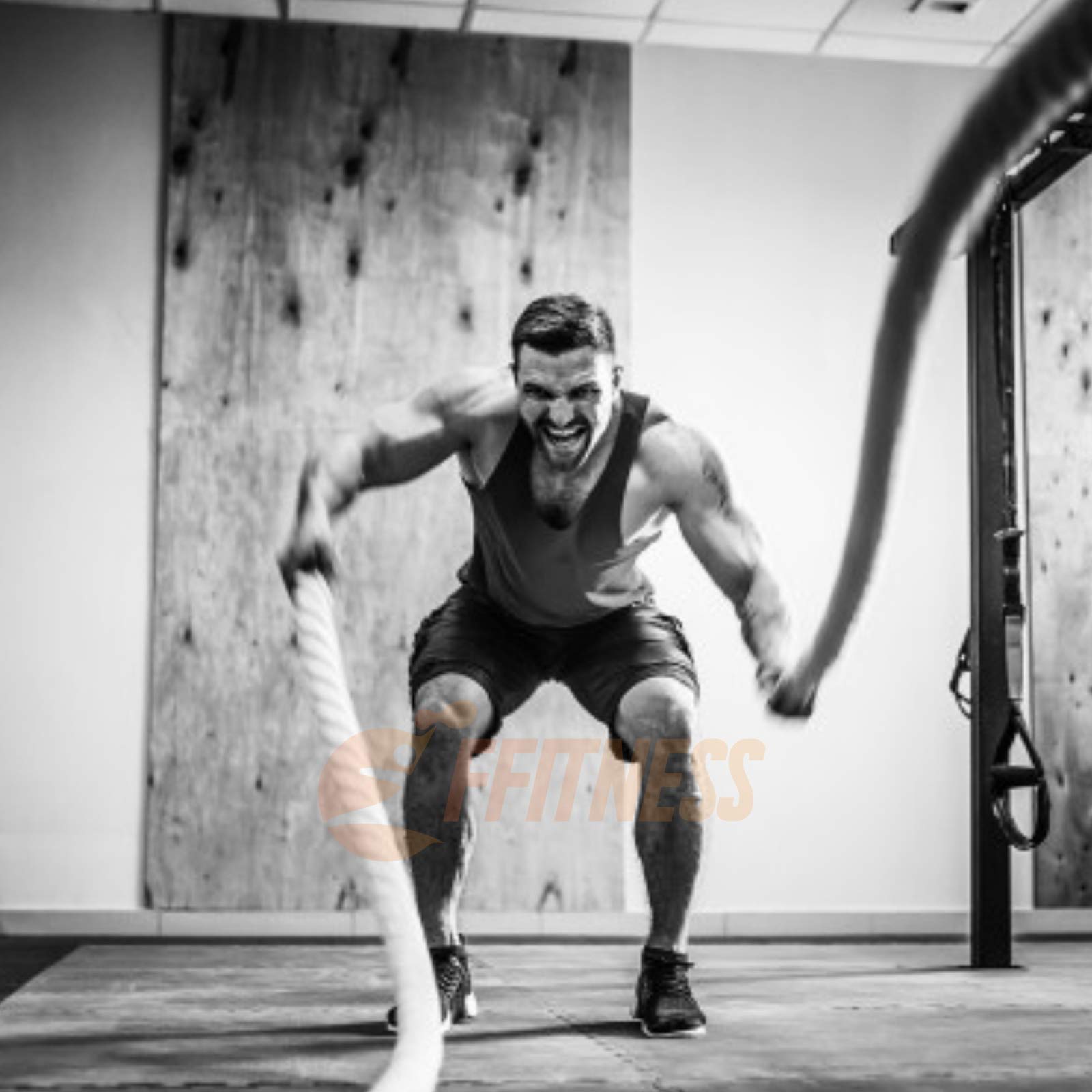 FFITNESS Cuerda de combate de combate para entrenamiento Crossfit Power de 9 m, de 34 mm