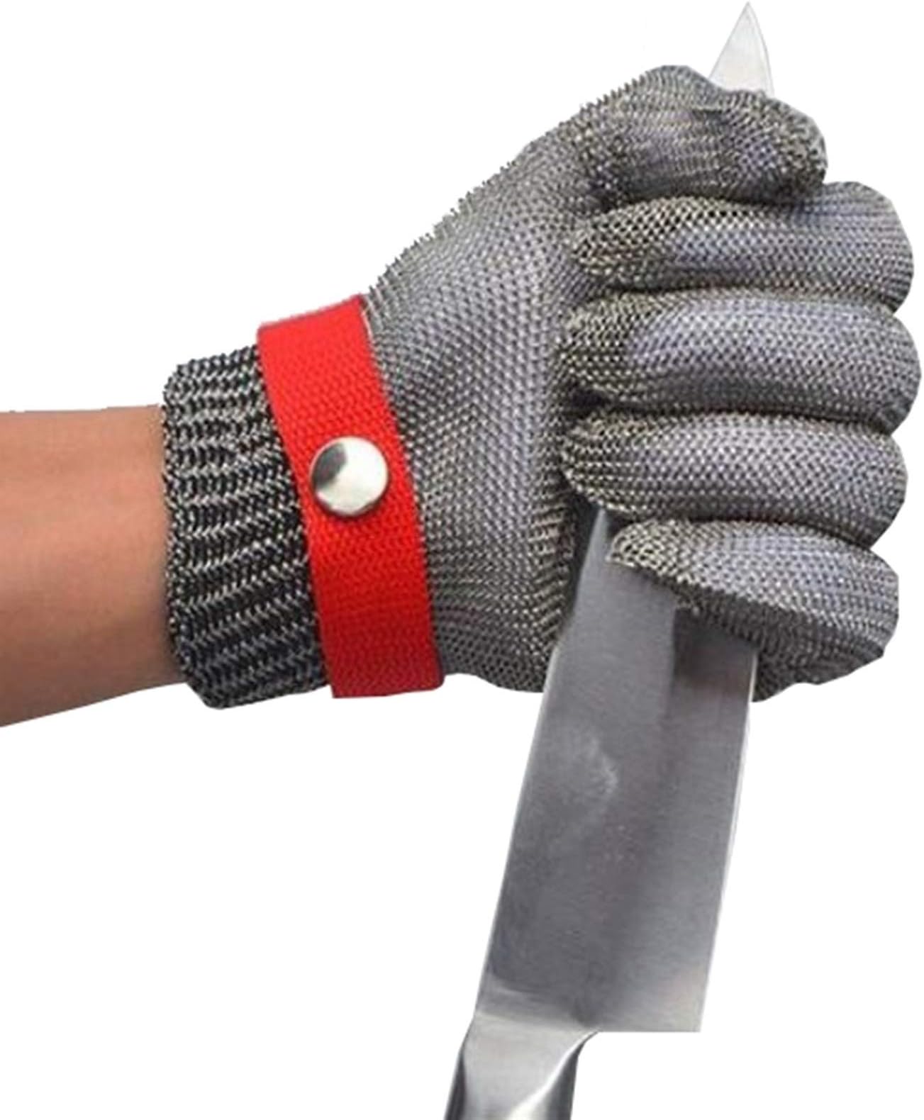 Anti-cut Gloves Safety Work Glove Cut Resistant Gloves 316L Stainless Steel Metal Mesh Butcher Glove Level 5 Protection, 6 Sizes (Size : X-Large)