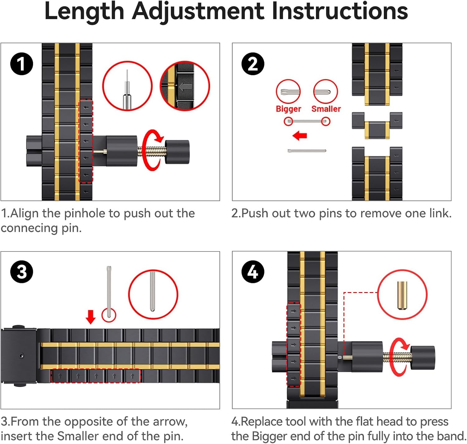 Bestig Compatible with Apple Watch Bands for Men Women 40mm 38mm 41mm 42mm Series 11 10,Premium Solid Stainless Steel Metal Business Wristband Strap for iWatch Series 10 9 8 7 6 SE 5 4 3 2 1,BlackGold - Image 2