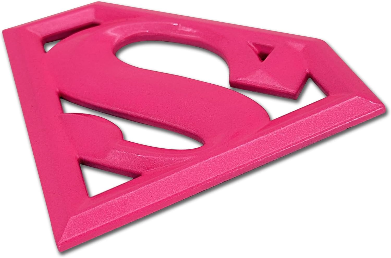 Elektroplate Officially Licensed DC Comics Supergirl Hot Pink All Metal Emblem for Cars, Trucks, and All Auto | Universal Fit at 4.2" x 3.0" | Weatherproof