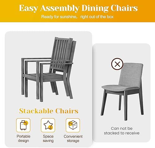 Miniatura 7 de Juego de 2 sillas de comedor para patio, sillas de comedor de aluminio al aire libre con cojines impermeables, asientos de metal para patio al aire