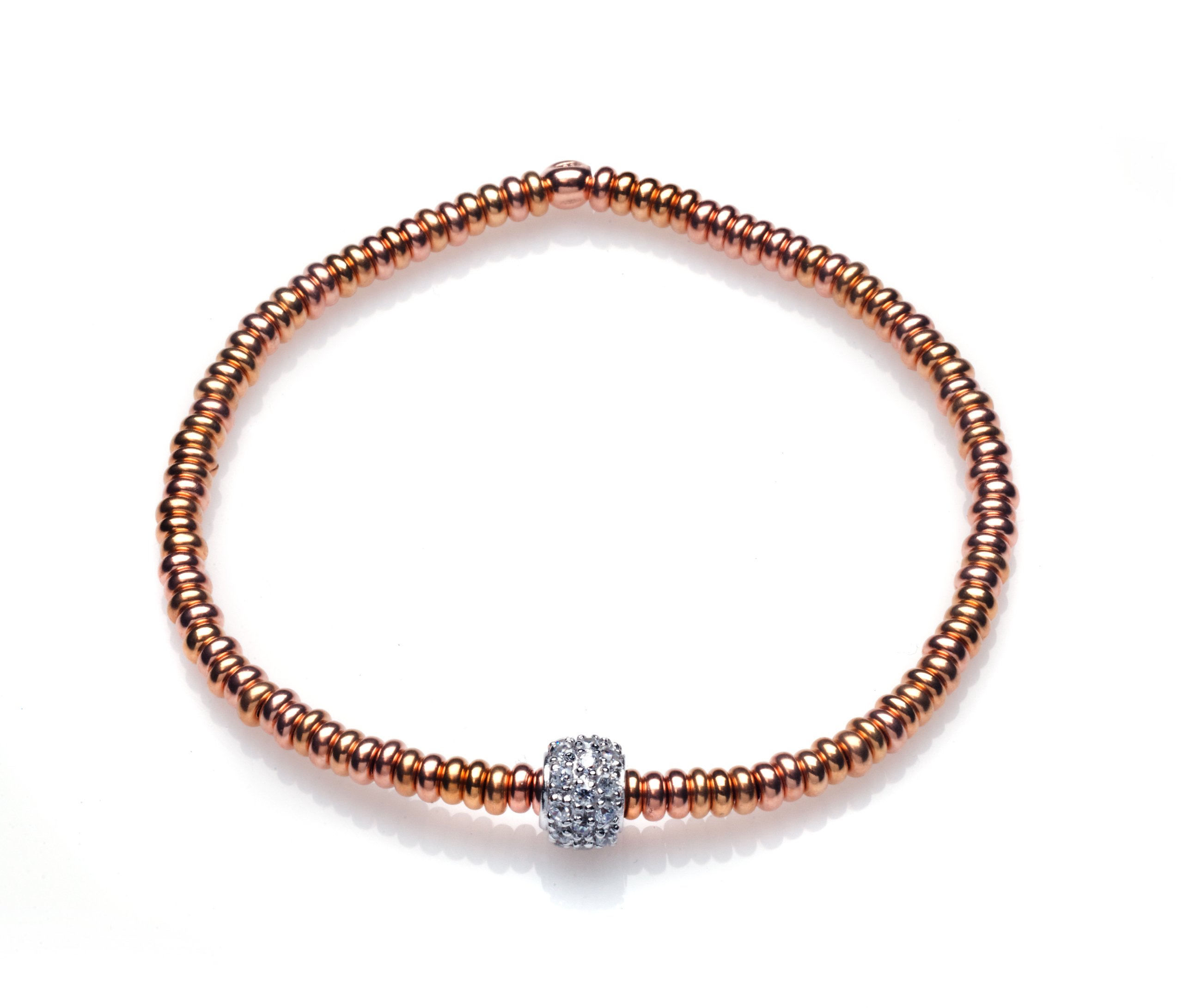 Babette Wasserman Women's Round Clear Zircon Mercurial Small Disk Bracelet