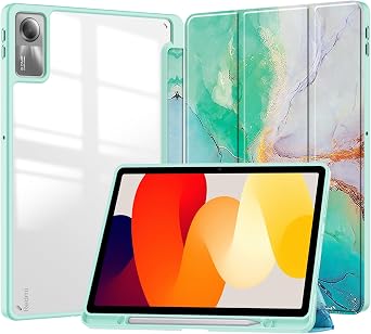 Compatible Galaxy Tab A9 8.7 inch Case Transparent Back Clear Illustration Print for Galaxy Tab A9 Cover Clear Case Trifold Stand Auto Sleep Function Shockproof Lightweight Stylish Green
