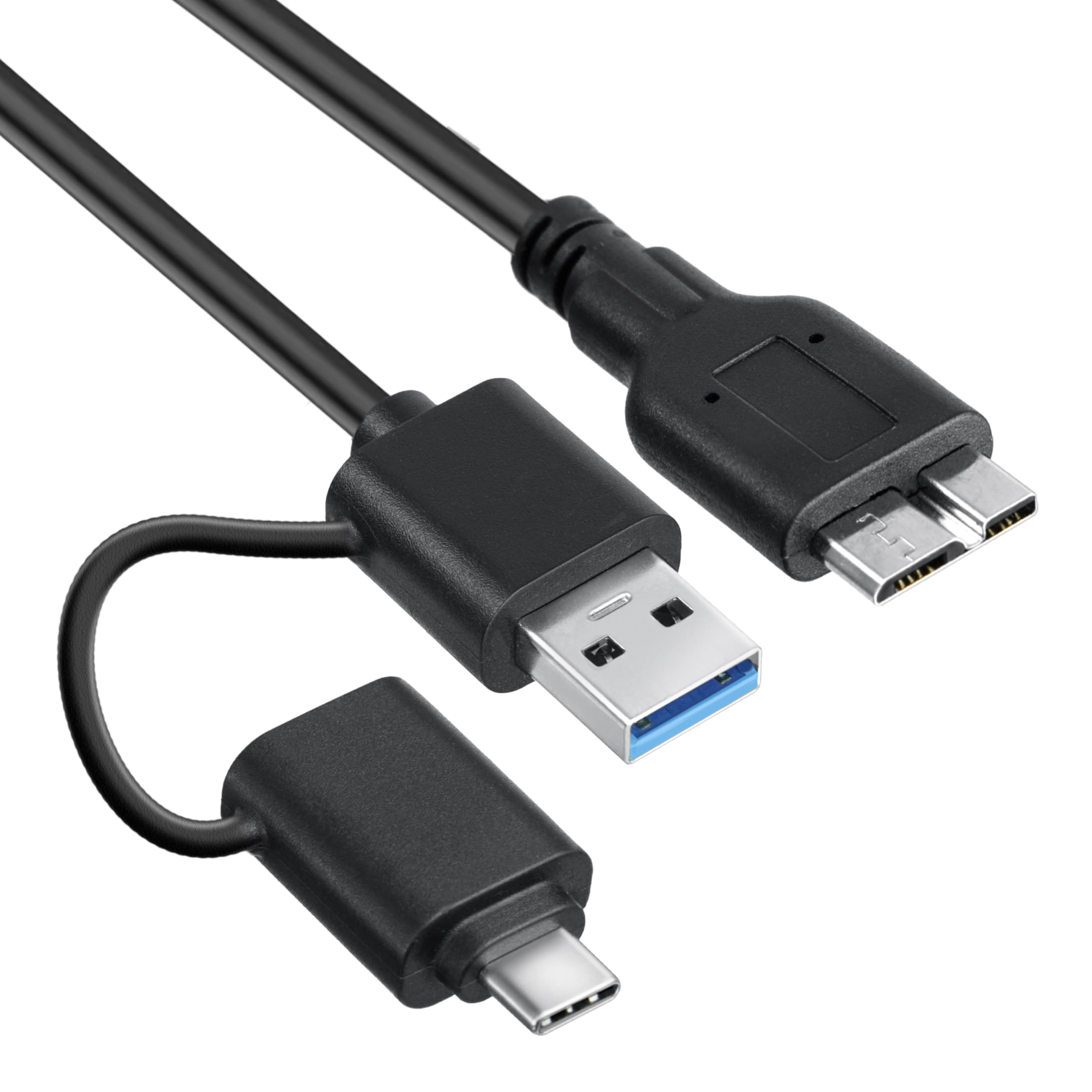 Storite Micro B to USB 3.0 Type C Male Hard Drive Cable 2-in-1 Data Transfer Converter Cable for Desktop & Laptop (B0D2T973DH) Amazon Price History, Amazon Price Tracker