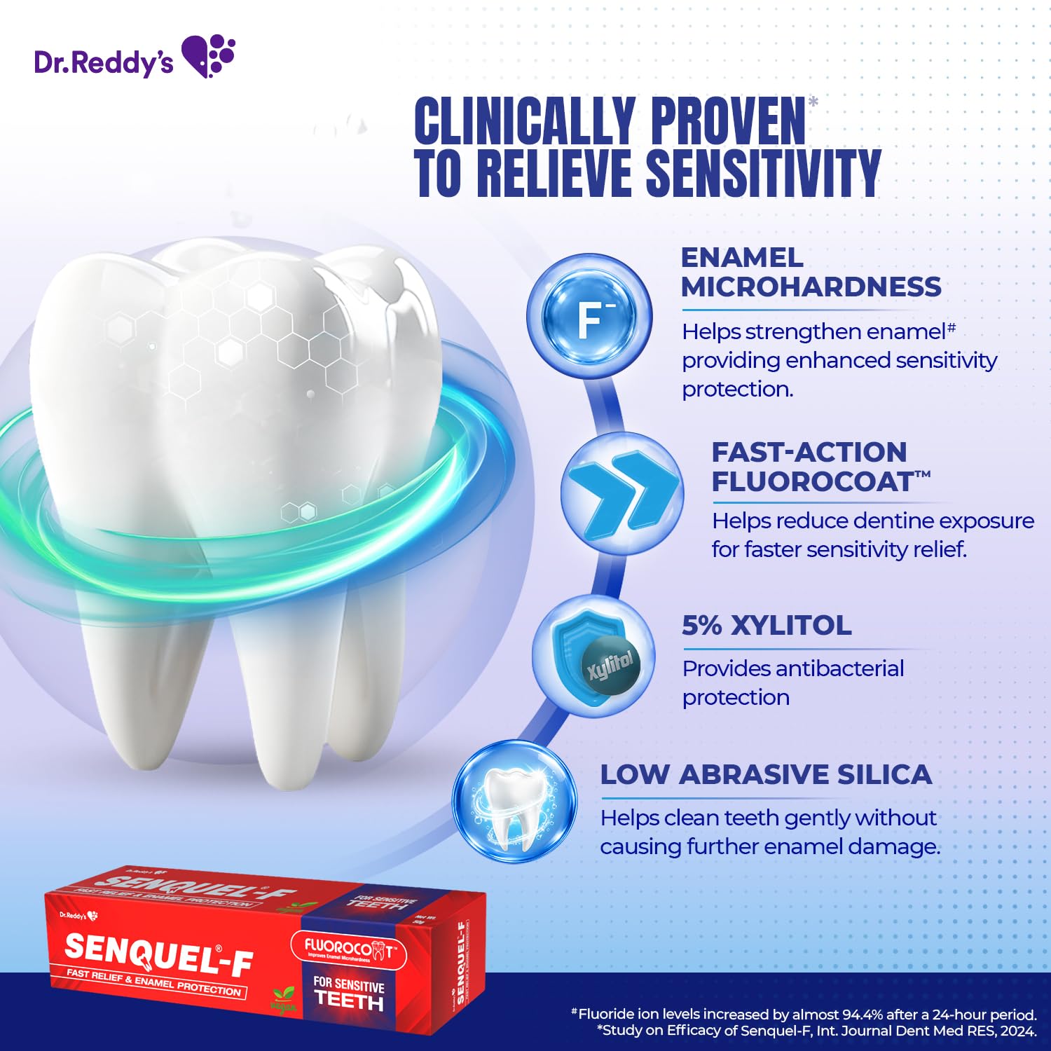 Senquel-F+ Dr Reddy's - Fast Sensitivity Relief Toothpaste 100gm 3