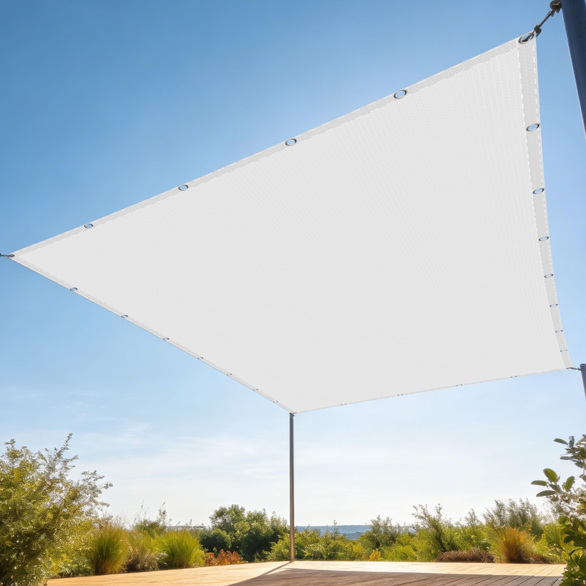Voile d'ombrage rectangulaire de qualité supérieure 3.5x5.5m blanc