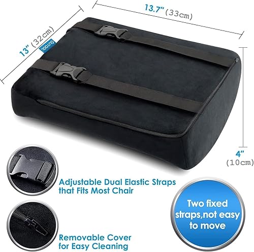 Miniatura 4 de Cojín de asiento de espuma viscoelástica y almohada de apoyo lumbar para silla de oficina, automóvil, silla de ruedas, almohadilla ortopédica