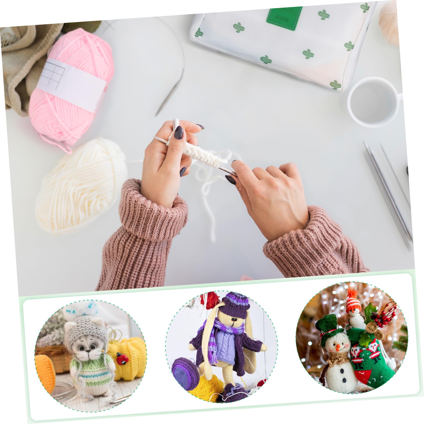 DIYEAH Conjunto de Crochet para Principiantes Kit Hilos de Crochet y Bolsa de Transporte para Manualidades y Proyectos