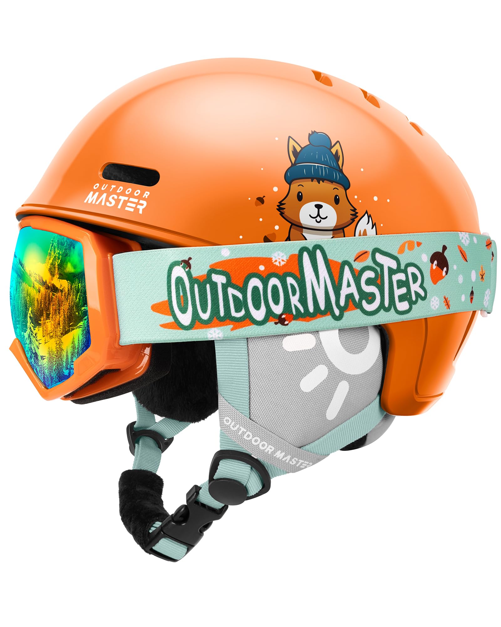 OutdoorMaster Kids Ski Helmet and Goggles Set