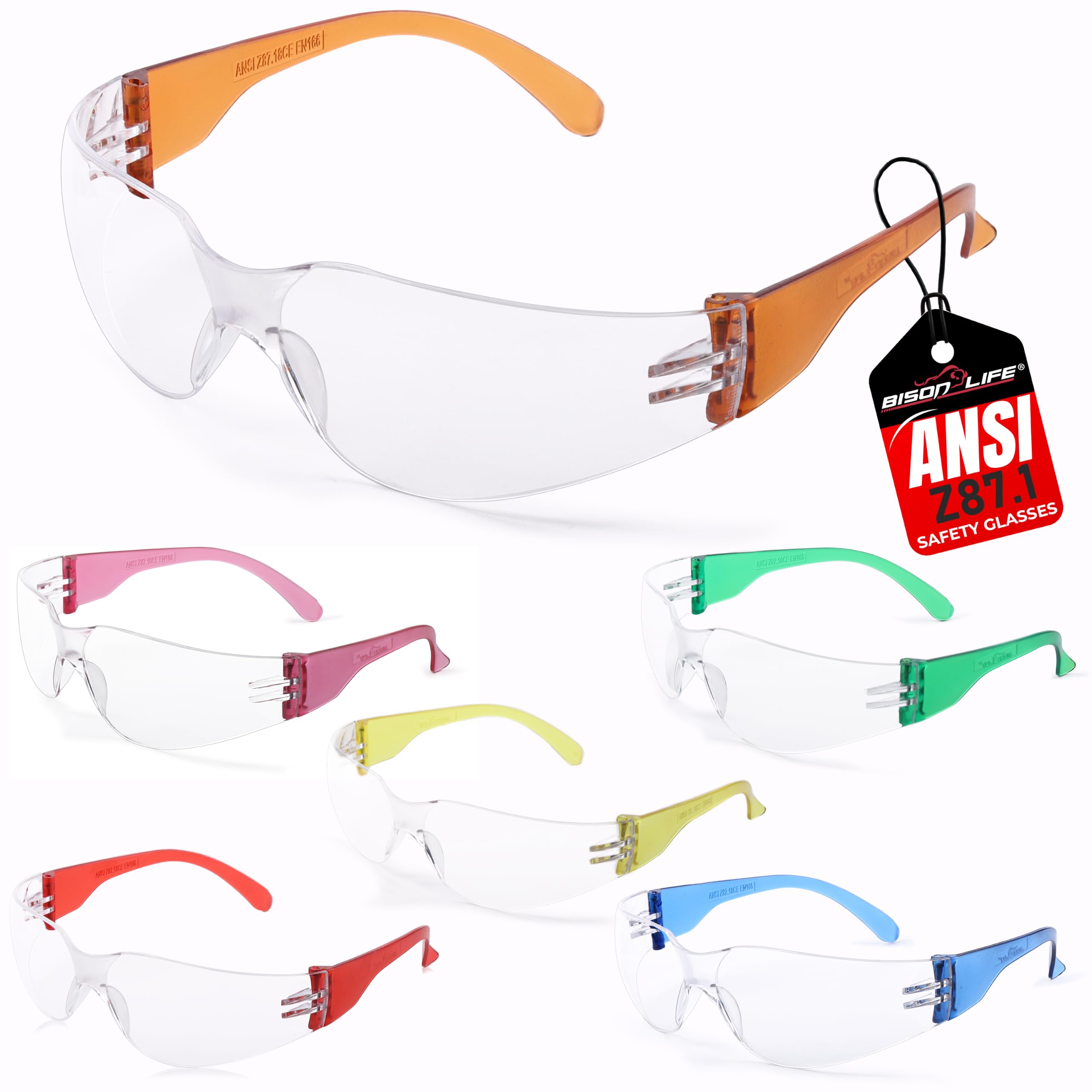 BISON LIFE Clear Safety Glasses for Men & Women, ANSI Z87.1 Certified,12Pk — Amazon image 21