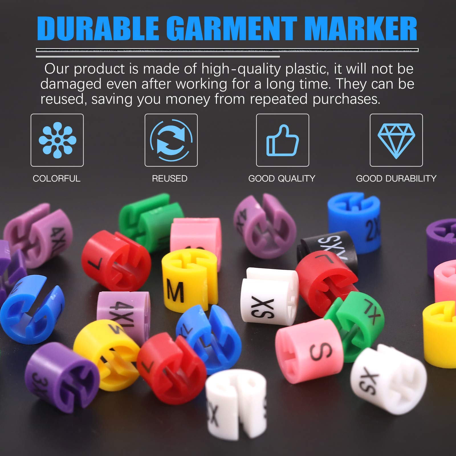 Kleerhanger Marker 300 STKS Plastic Snap On Hanger Maat Markers Hangers