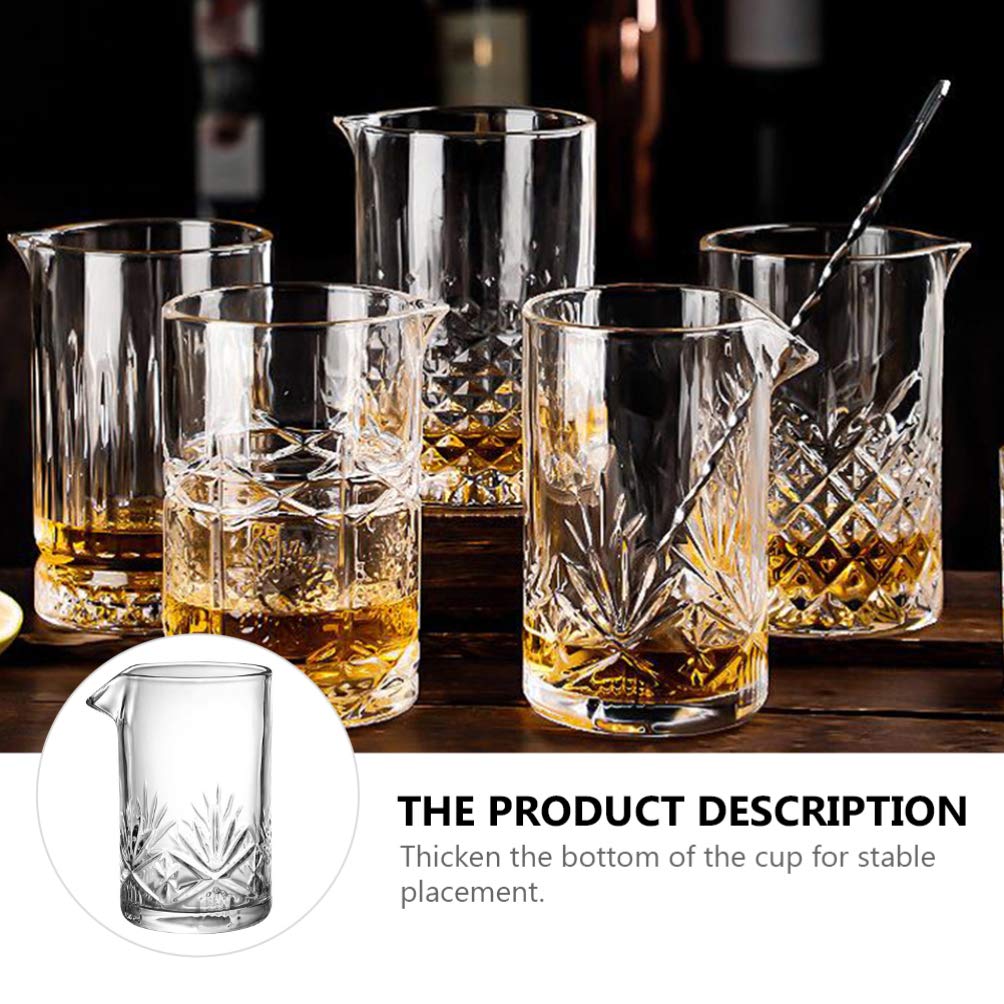 Cabilock 1 Pc Vaso Mezclador de Coctel Vasos Antiguos para cócteles Copa de Coctel agitada Gafas Tiki Bebidas Vasos para Mezclar cocteles Vidrio de Fondo Grueso Simple Lentes Taza de Agua