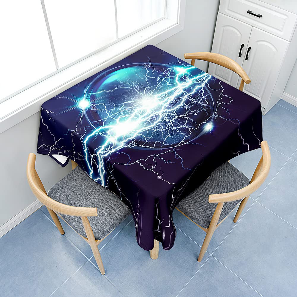 Odot Nappe Carrée Anti Tache, Impression De Moulin à Vent 3D Imperméable Anti Taches Lavable Rectangulaire Nappe Pour Fête Decoration Ménage Jardin Picnic (150x150cm,la Campagne