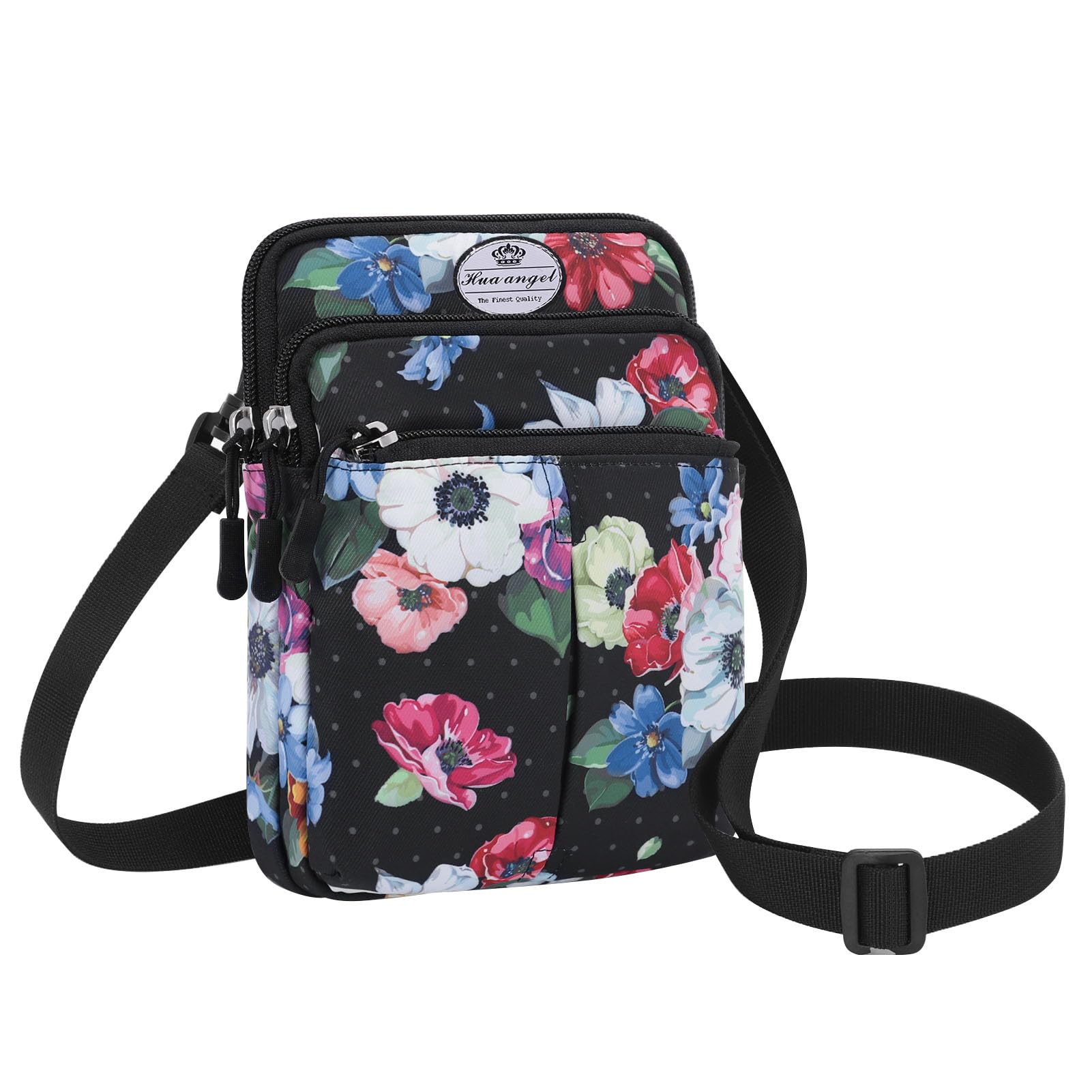 HUA ANGEL Saszetka Fanny Pack Wielofunkcyjna Torba na Talię Mężczyzna Kobieta 3 Przegródki Torba na Ramię Torba na Telefon Torba Fanny Pack Torba Biodrowa z Paskiem na Ramię do Biegania, Chodzenia