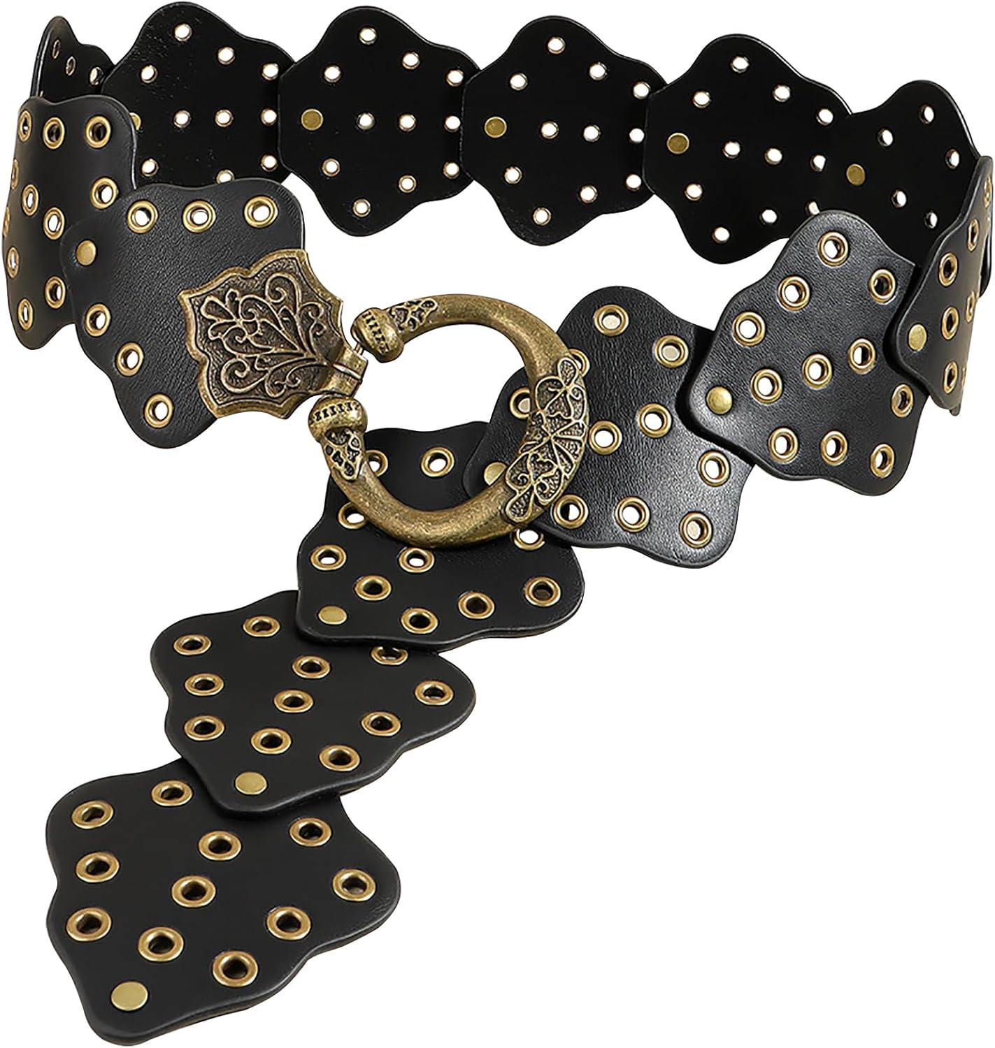 Amazon.com: Heyjoin Hollow Wide Disc Belt for Women Leather