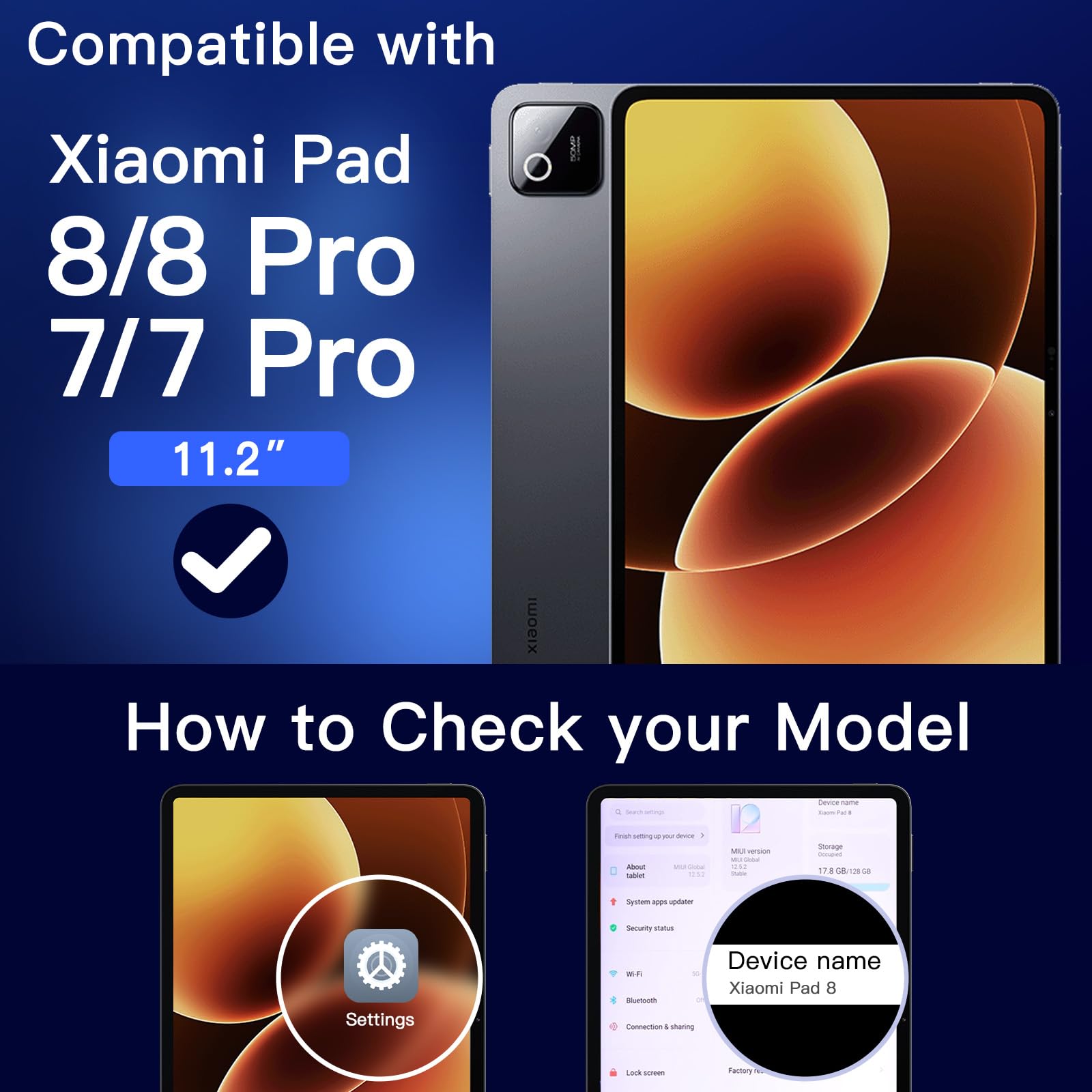 JETech Pellicola Protettiva Vetro Temperato 9H per Xiaomi Pad 8/8 Pro & Pad 7/7 Pro (11,2 Pollici, 2026/2025), 2 Pezzi