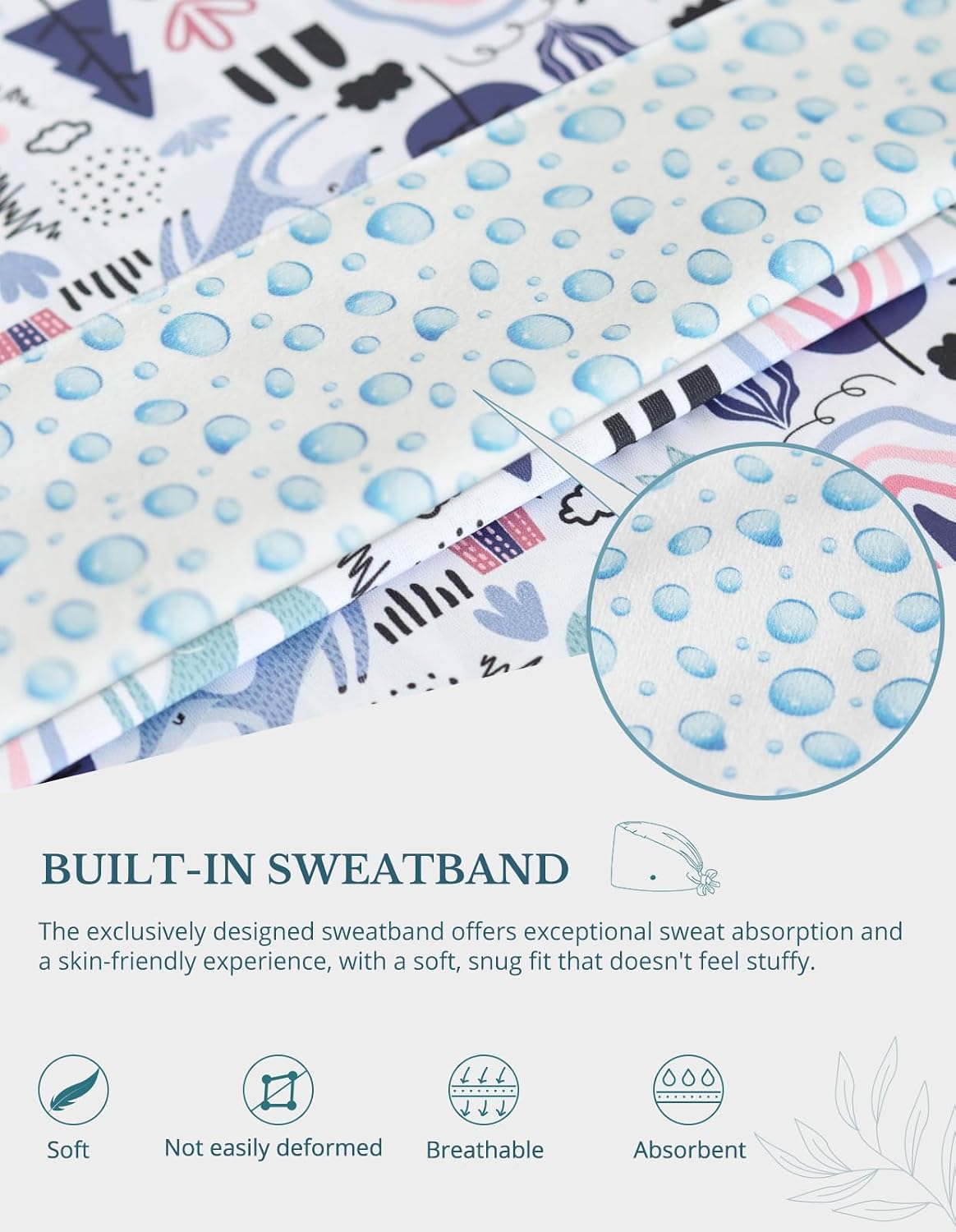 Forest Fox Double-Sided Printed Scrub Caps for Men and Women with Buttons, Adjustable Helps Reduce Static Buildup Medical Hats, Breathable Surgical Caps with Sweatband for Long Hours