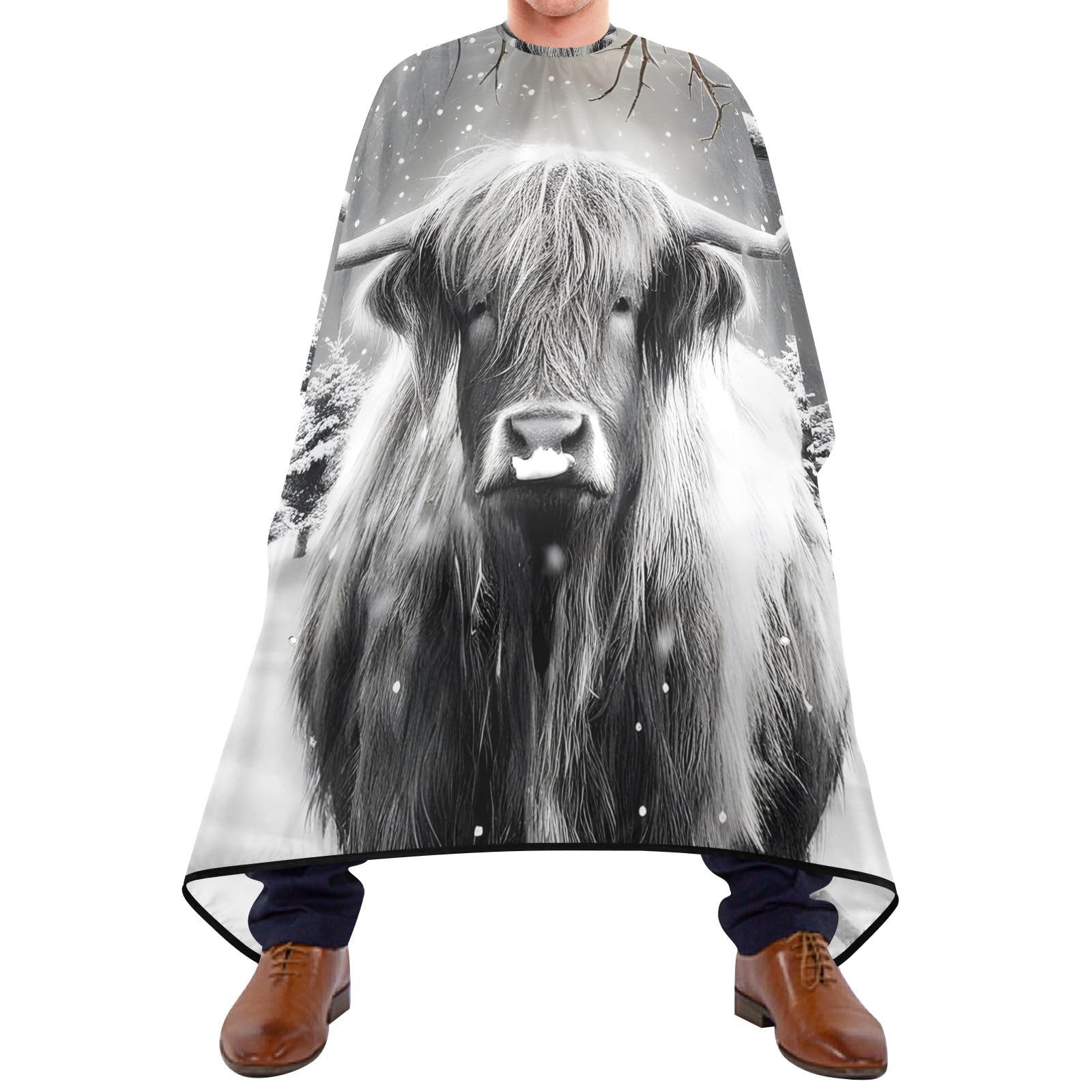Hezely Mountain Cattle Hair Dye Cape, Barber Cape for Adults,Waterproof Salon Cape,Waterproof Hairdressing Styling Hair Cutting, 65