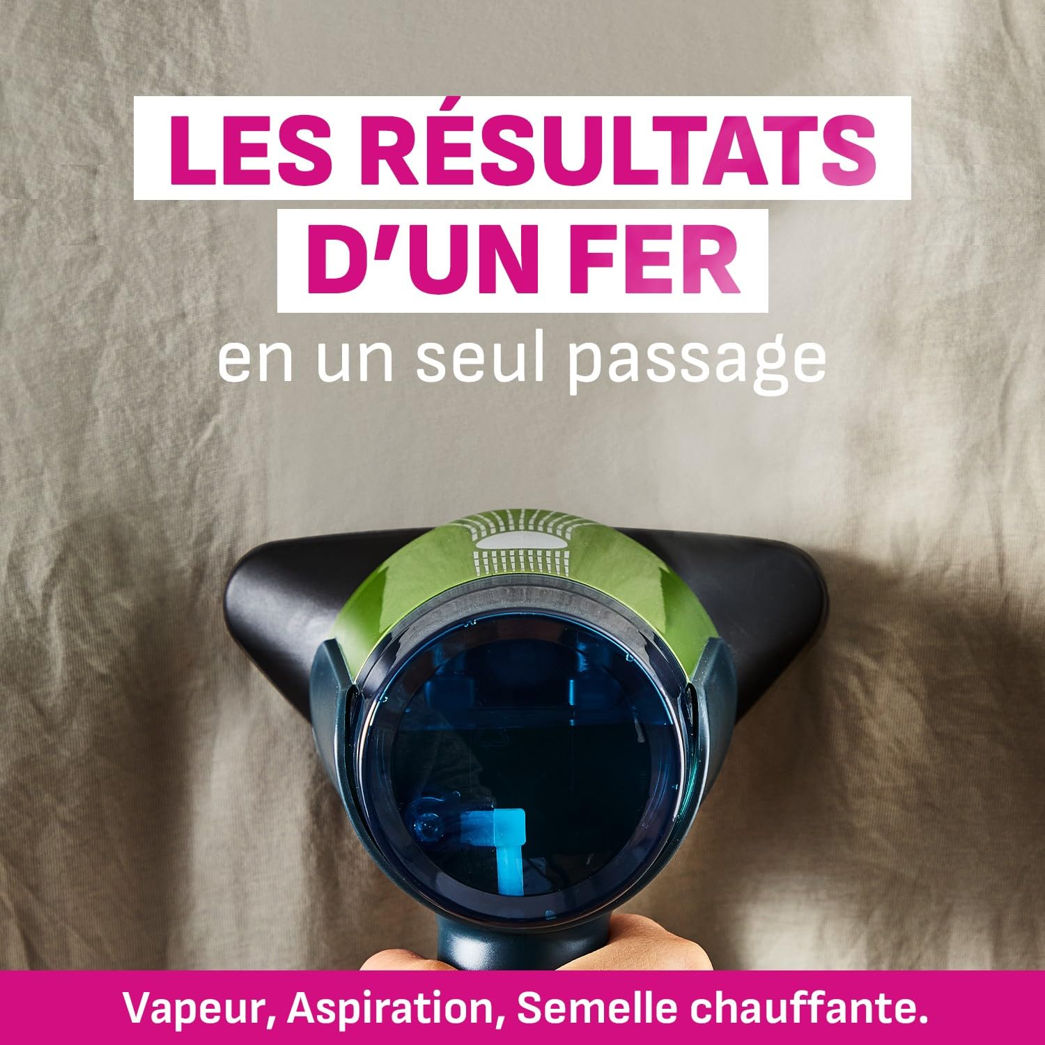 Calor AeroSteam défroisseur à main, Nouvelle technologie révolutionnaire, Résultats d’un fer à repasser en un seul passage, Rapide, Facile d'utilisation sans crochet, Fabriqué en France, DT9810C0