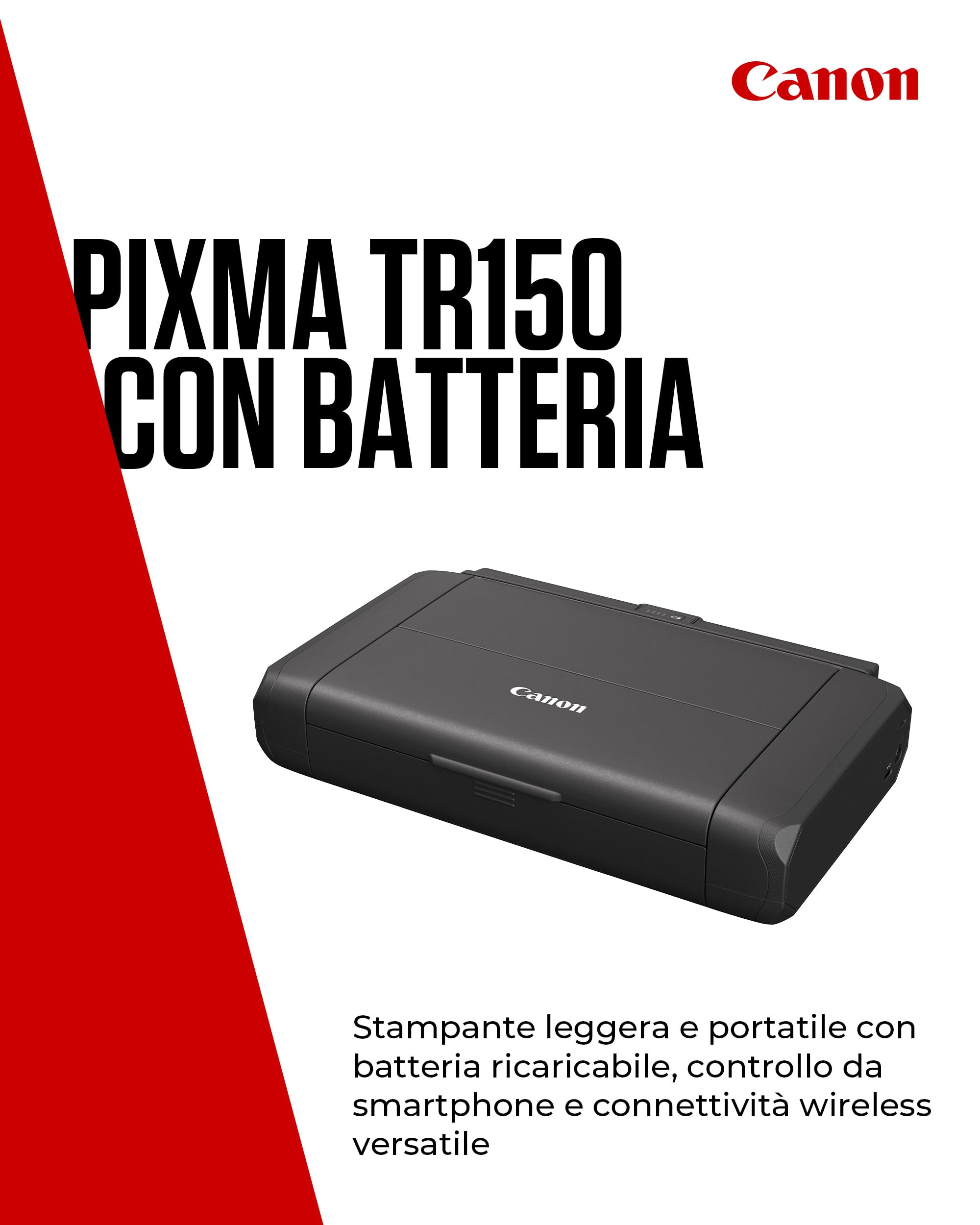 Canon PIXMA TR150 con batteria, Nero