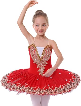 IBAKOM Robe Ballet Femme Danse Tutu Costume Danse Cygne Bretelle Spaghetti Caraco Justaucorps Salle De Bal Ballerine Patinage Sur Glace Vêtements De Danse Blanc S
