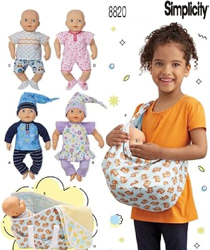 Simplicity 8820-OS - Patrón de costura para ropa de muñeca de 15 pulgadas