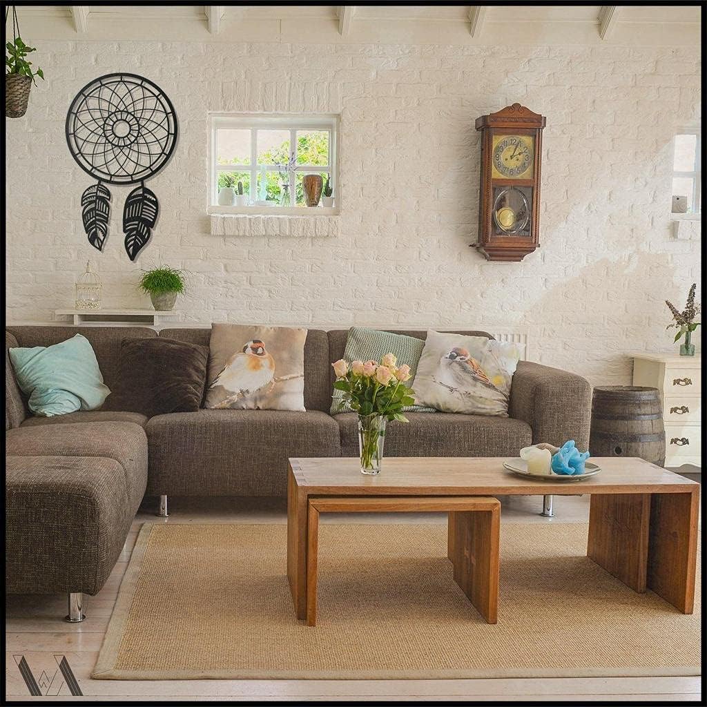 LaModaHome Dreamcatcher v.1 41x69 cm[16.1"x27.2" in] Metal Wall Art,Wall Decor, Living Room, Bedroom, Kitchen, Bathroom Interior Outdoor Decoration, Wall Hanging