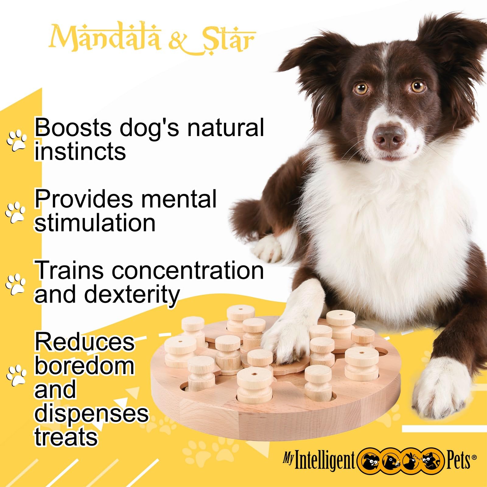 My Intelligent Pets Mandala & Star Giocattolo intelligente per cani Distributore di Dolcetti Interattivo Giocattolo per Cuccioli, giochi di Attivazione Mentale per Cani Puzzle Interattivo