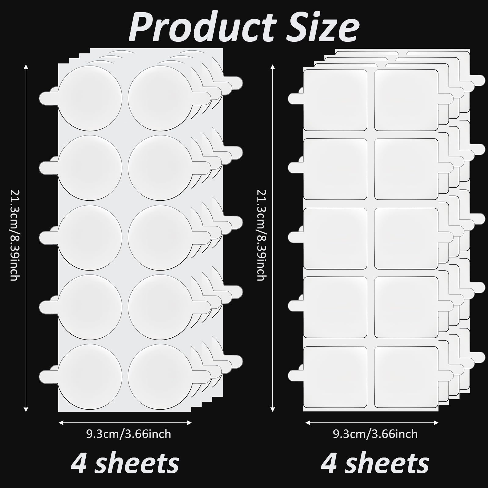 Molain Lot de 80 grands pastilles adhésives double face - Pour photo - 40 mm - Transparent - Pour poster, ballon, papier, fournitures de bureau, bricolage