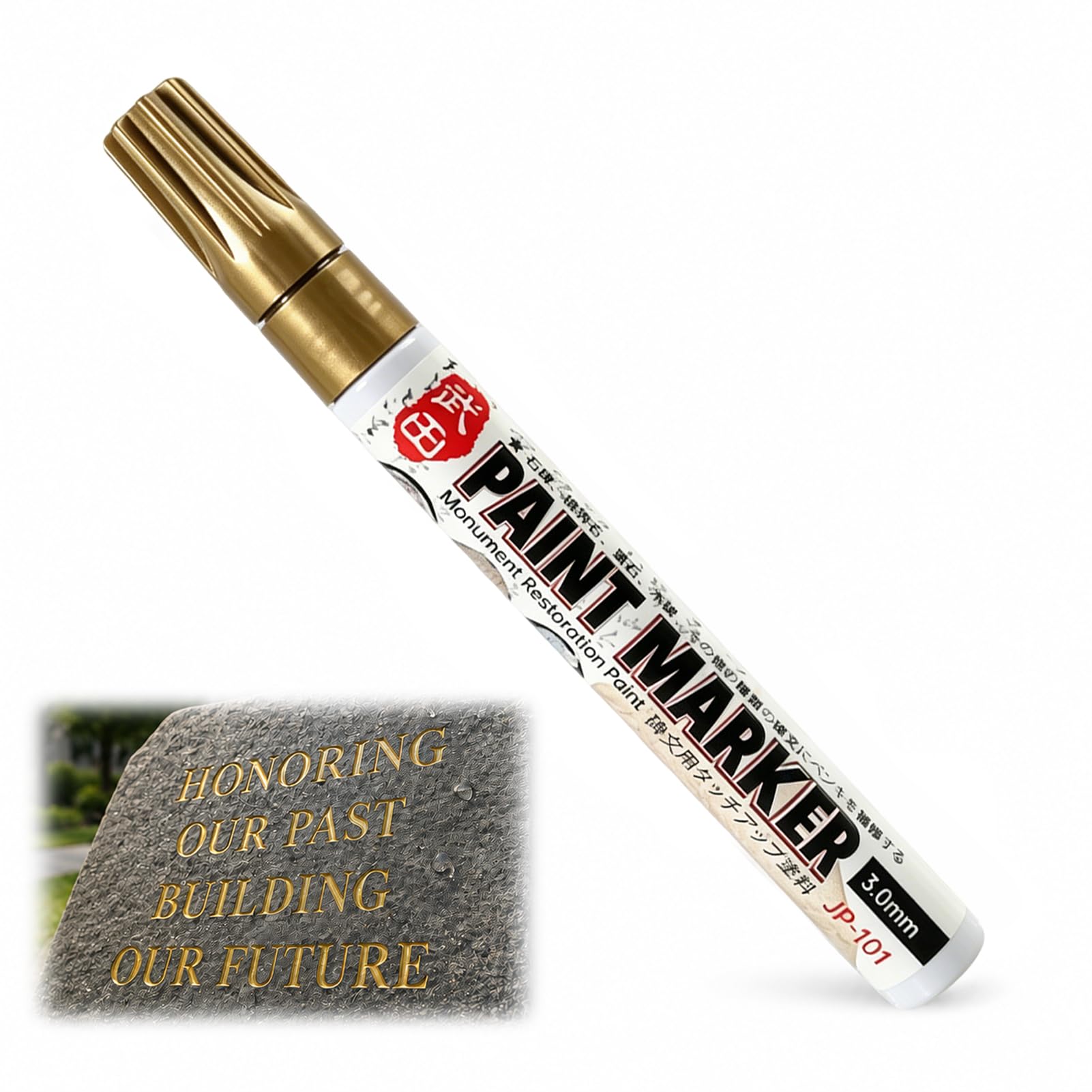 Rotulador acrílico dorado base aceite, punta 3 mm, impermeable resistente al clima secado rápido, para piedra lápida madera metal vidrio tela neumático álbum