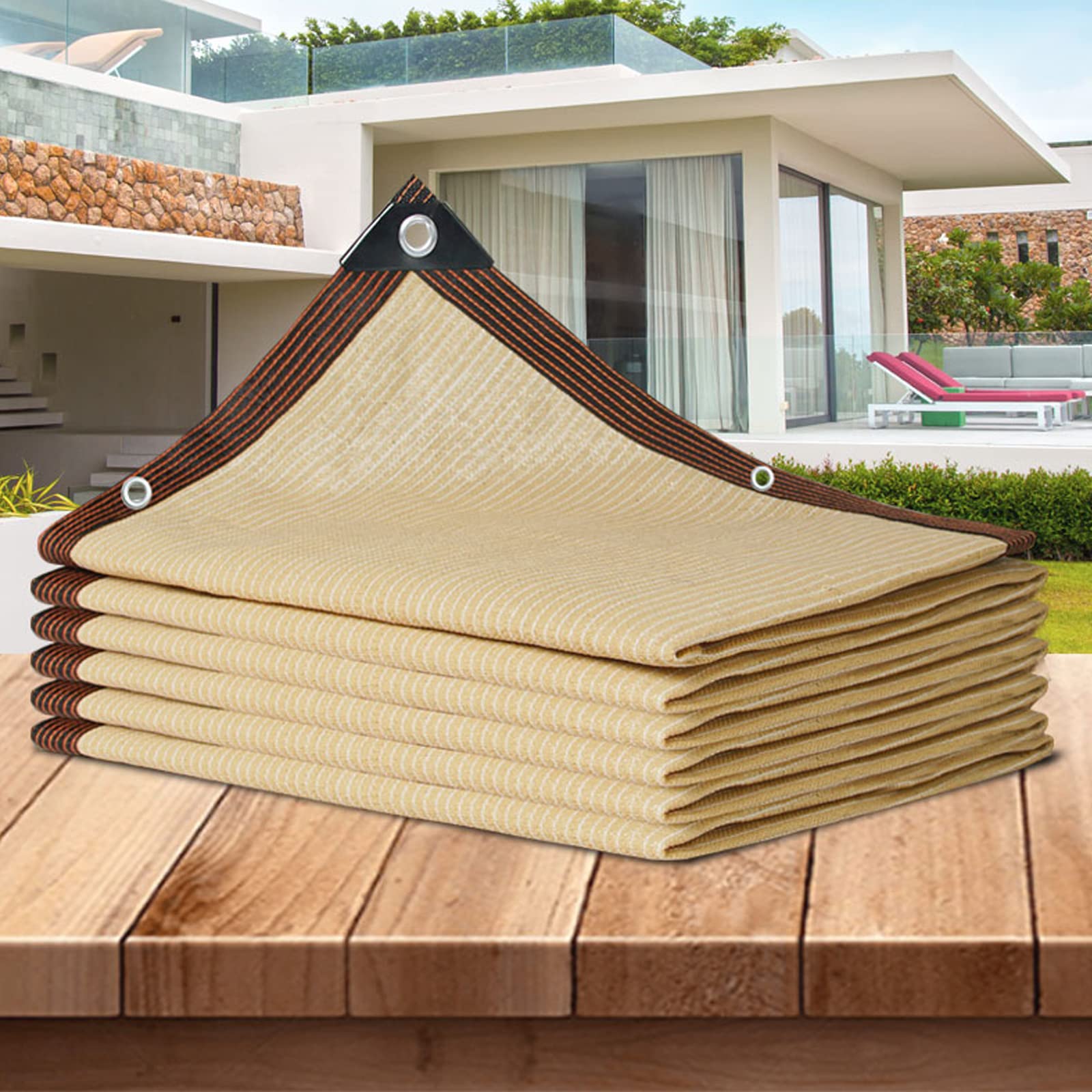 Filet d'ombrage beige de haute qualité avec œillets robustes