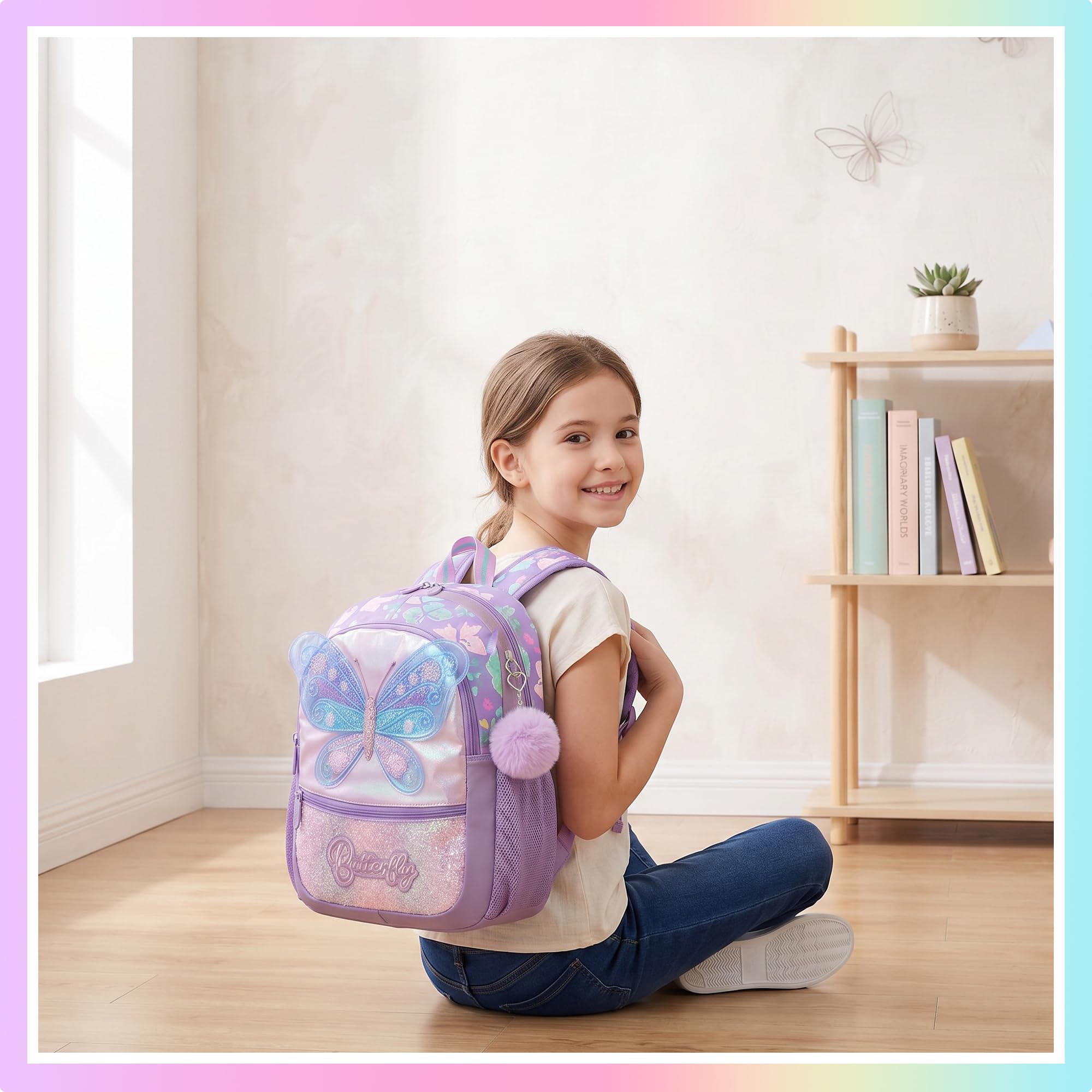 HTgroce Cartable Fille Maternelle,Sac à Dos pour Enfant Fille PS école Ado Maternelle Cartables Scolaires