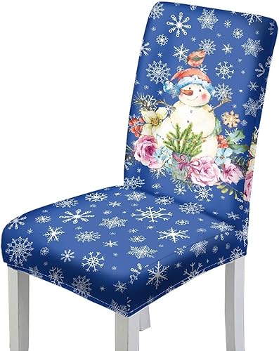 Miniatura 20 de HUGS IDEA Merry Christmas Dining Room Chair Covers Cute Sheep Kitchen Chair Covers Stretch Dining Chairs Cover Set of 4 Parsons Chairs Slipcovers