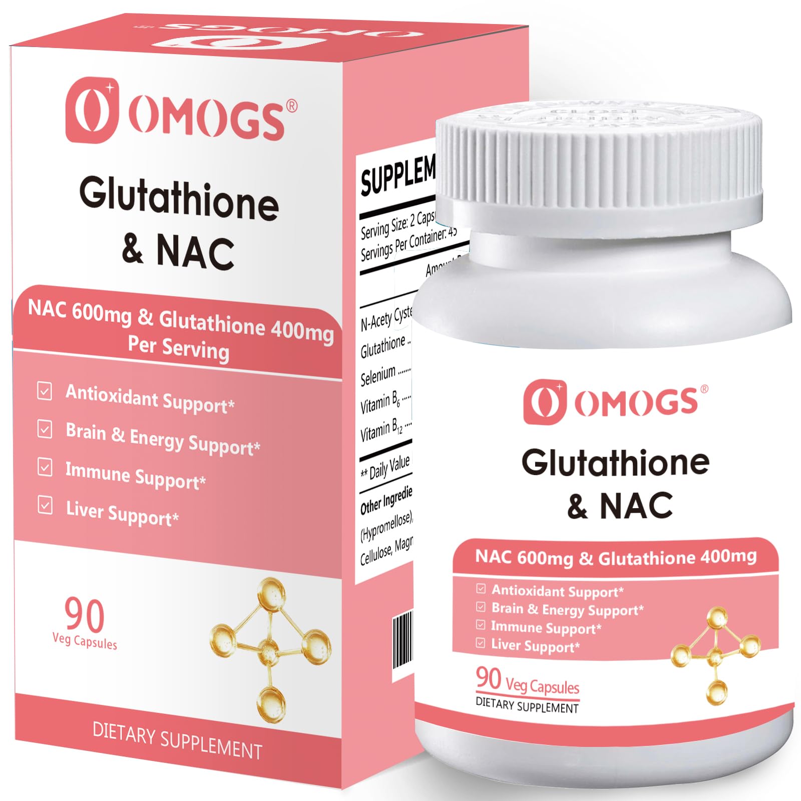 is nac the same as glutathione Amazon.com: OMOGS Glutathione & NAC Supplement, with vtamin B & Selenium, Supports Liver Health, Cellular, Antioxidant, Energy Production & Immune, Vegan & Gluten-Free, 90 Veg Capsules. : Health & Household
