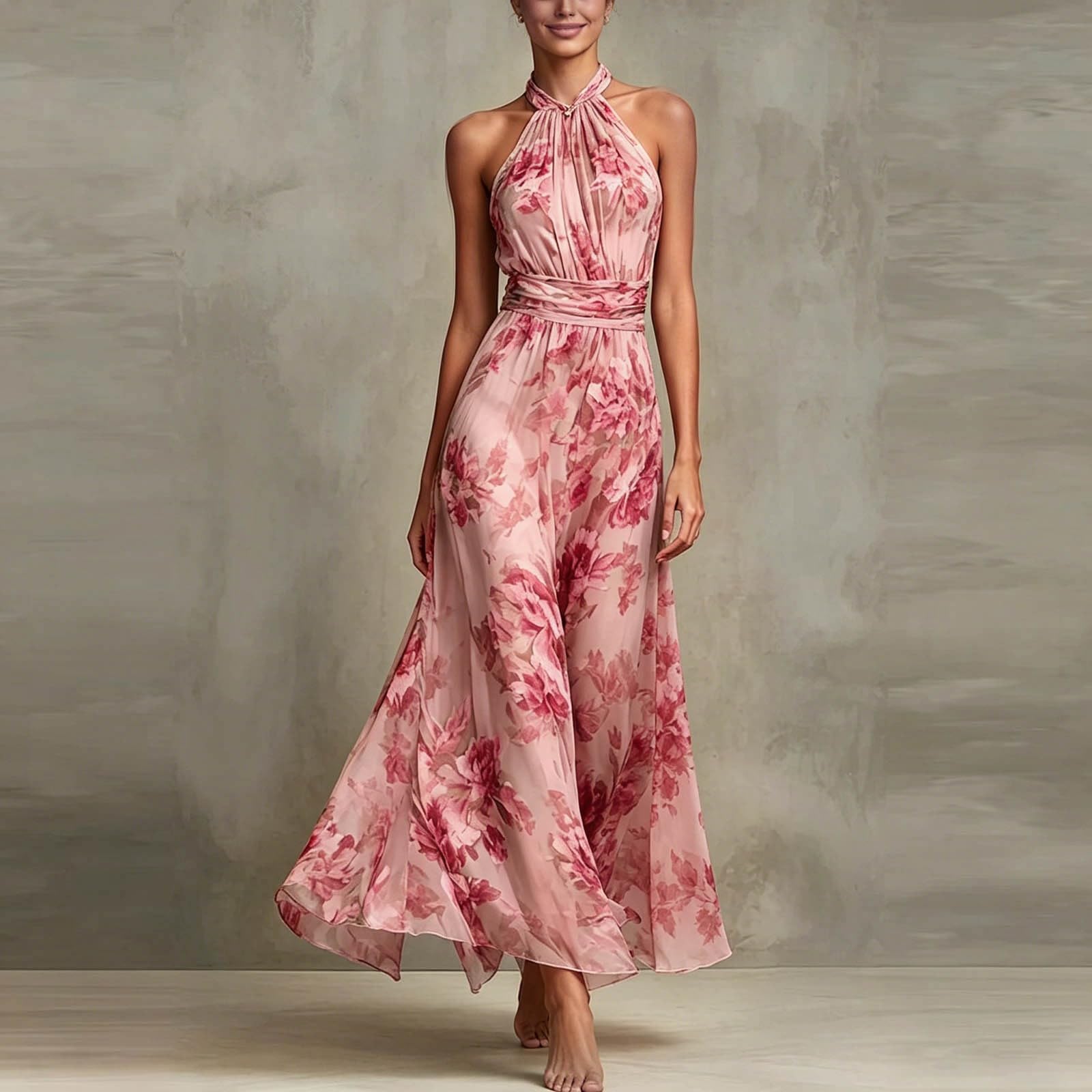 Abito da Sera da Donna Vestiti Spalle Scoperte di Cocktail Elegante Motivo Floreale Abiti in Tulle Morbido E Traspiranti Vestito Linea A per Matrimonio Ballo Feste