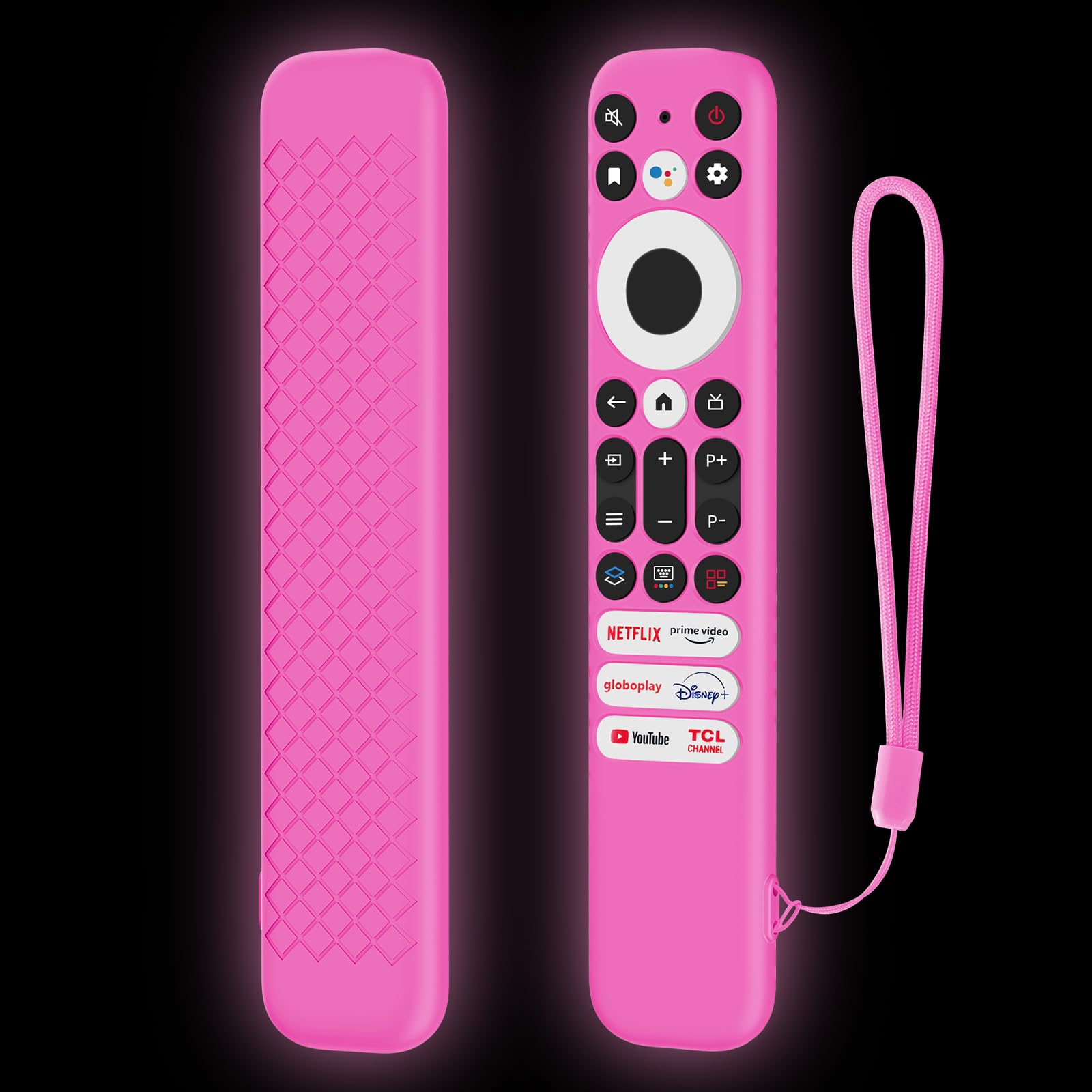 LEFXMOPHY Hot Pink Cover for 2023 TCL RC813 FMB1 / RC902V FMR1 / RC923 Voice Remote, Silicone Cover for TCL Q6 Q7 QM8 S4 S3 Series Google TV Remote