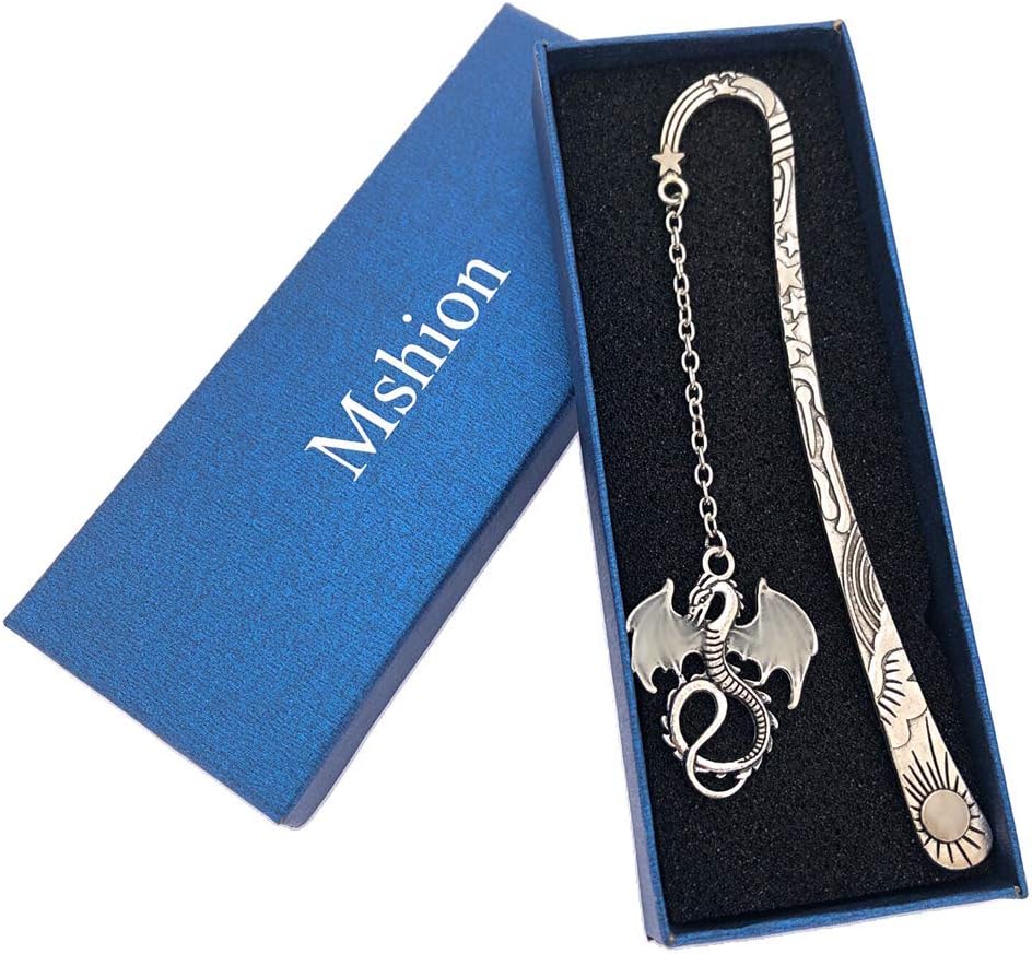 Metal Bookmarks with Chain,Unique Glow in The Dark Bookmark,Inspirational Book Markers for Book Lovers Delicate Gifts