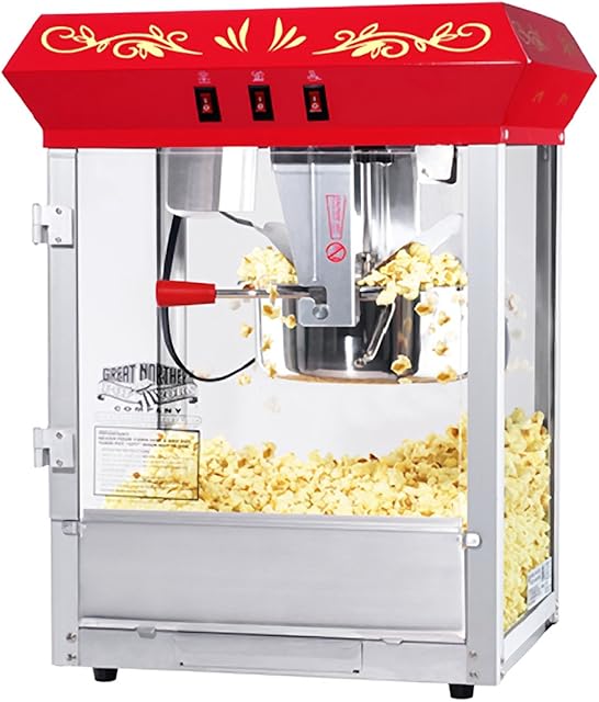 6100 Great Northern Popcorn Red Countertop Foundation Popcorn Popper Machine, 8 Ounce, 17 x 14 x 24 inches