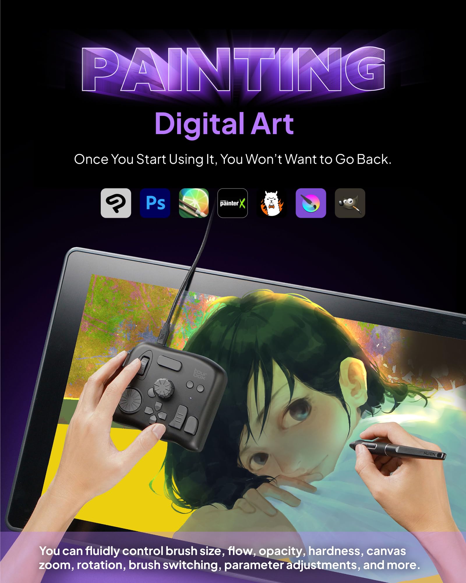 TourBox NEO, Controller Video Editing Fotografico, Tastiera di Scelta Rapida Personalizzata, Console Creativa per Photoshop Lightroom Premiere Illustrator, Tavoletta Grafica da Disegno Windows Mac PC