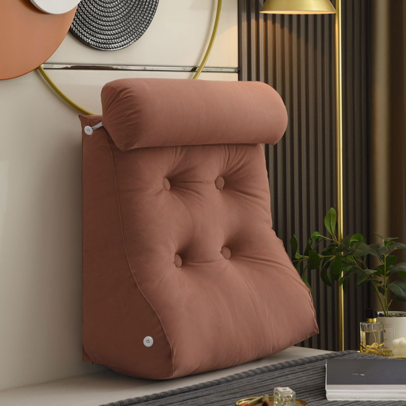 YKMYXZ support pillow， Headboard Bolster Support Sofa,Chair Ergonomic For Gaming For(Bean Paste,55x60x26 cm)