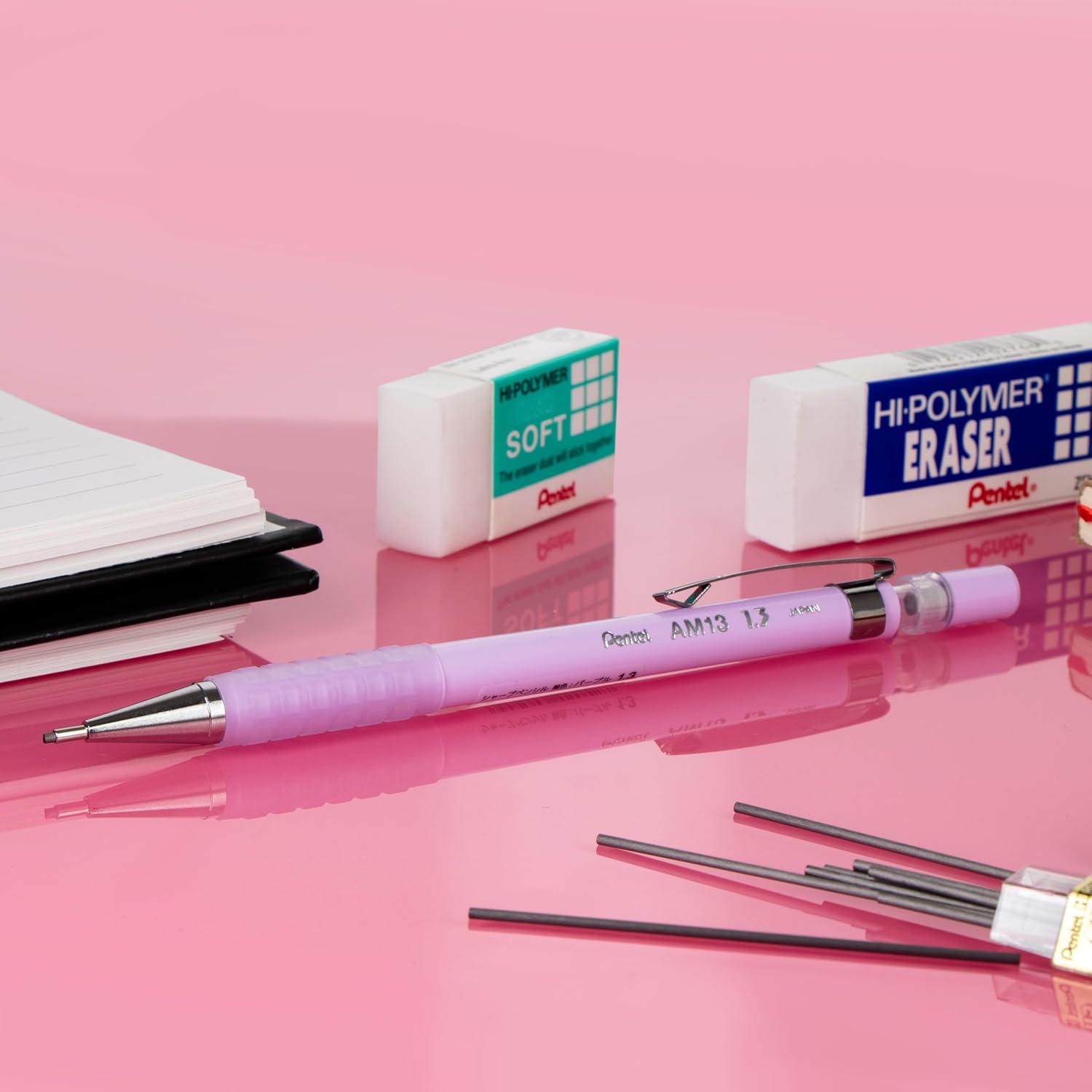 Pentel Sharp 1.3 Mechanical Pencil, (1.3mm), Extra Thick Line, Includes Refill Lead, Writing/Office/Test-Taking Pencil, Pastel Violet Barrel (AM13LBPV)