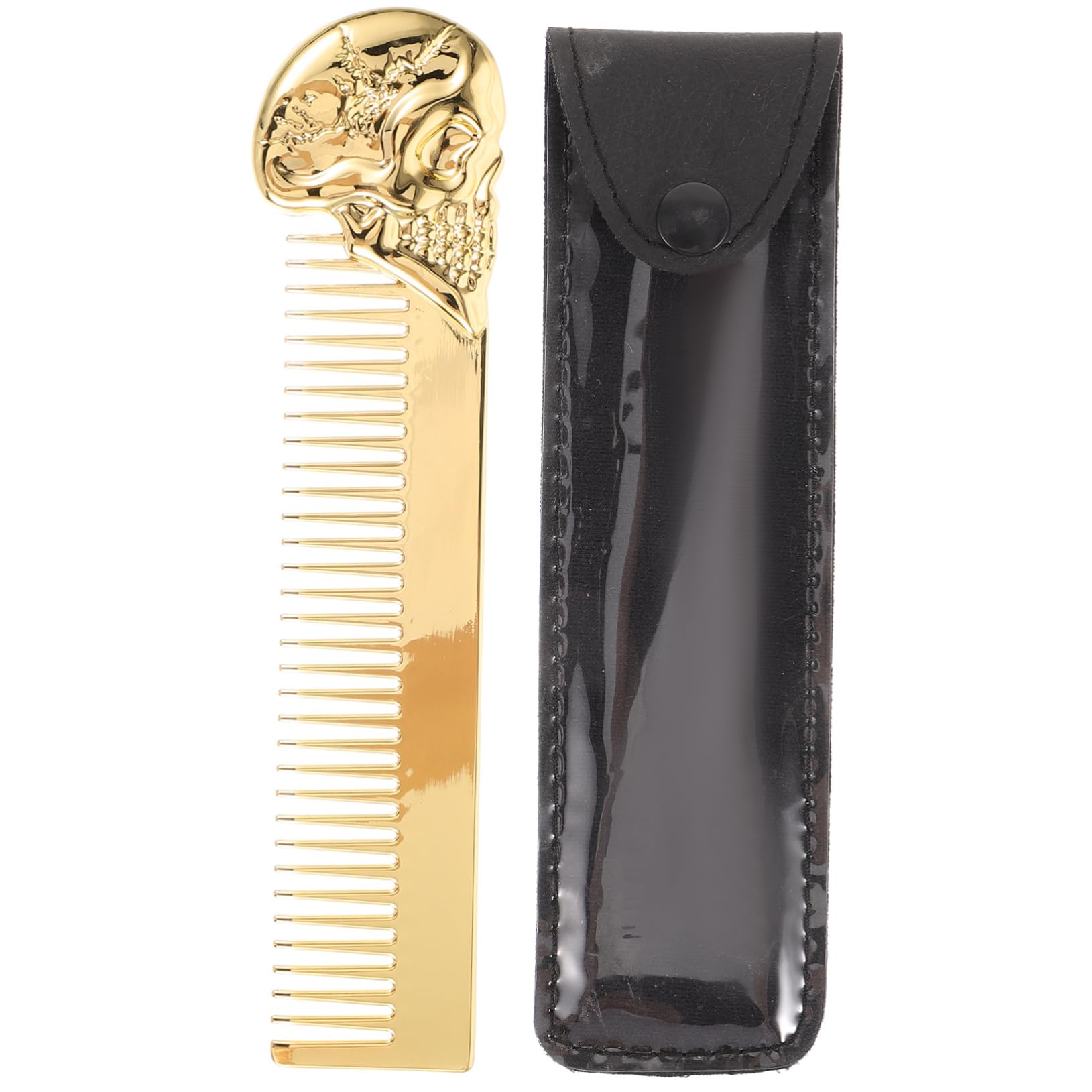 Mikinona Skull Head Beard Comb Men's Grooming Brush Hair Comb Clipper Guard Holder